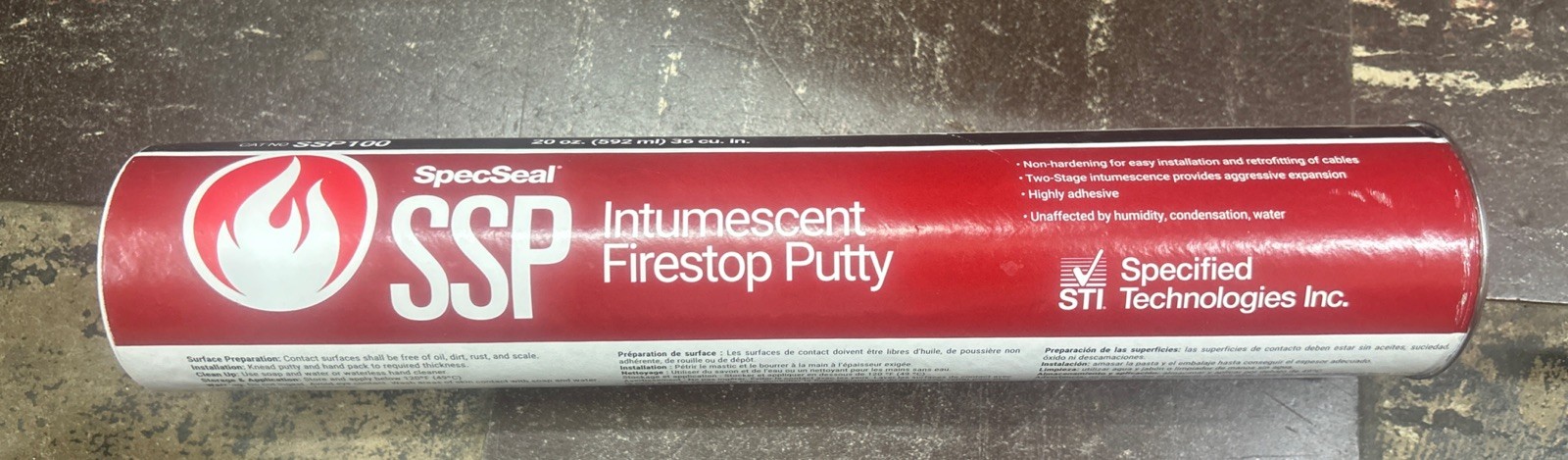 Sti Ssp100 Fire Barrier Putty, 36 Cu In., Red