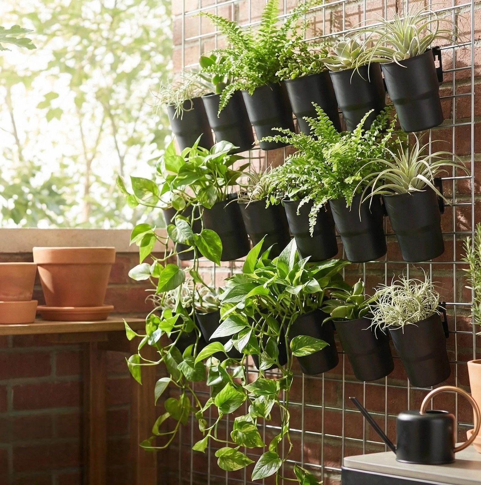 Kaforise15-Piece Wire Grid Panel Accessories Set, 10 Black Hanging Cups and 5...