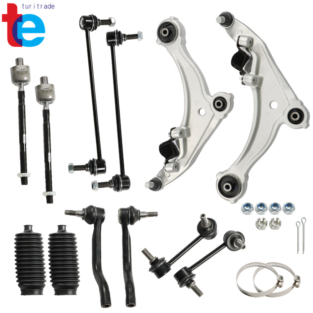 12pc For 2009-2014 Maxima Front Lower Control Arm Outer Tierod Sway Bar Link