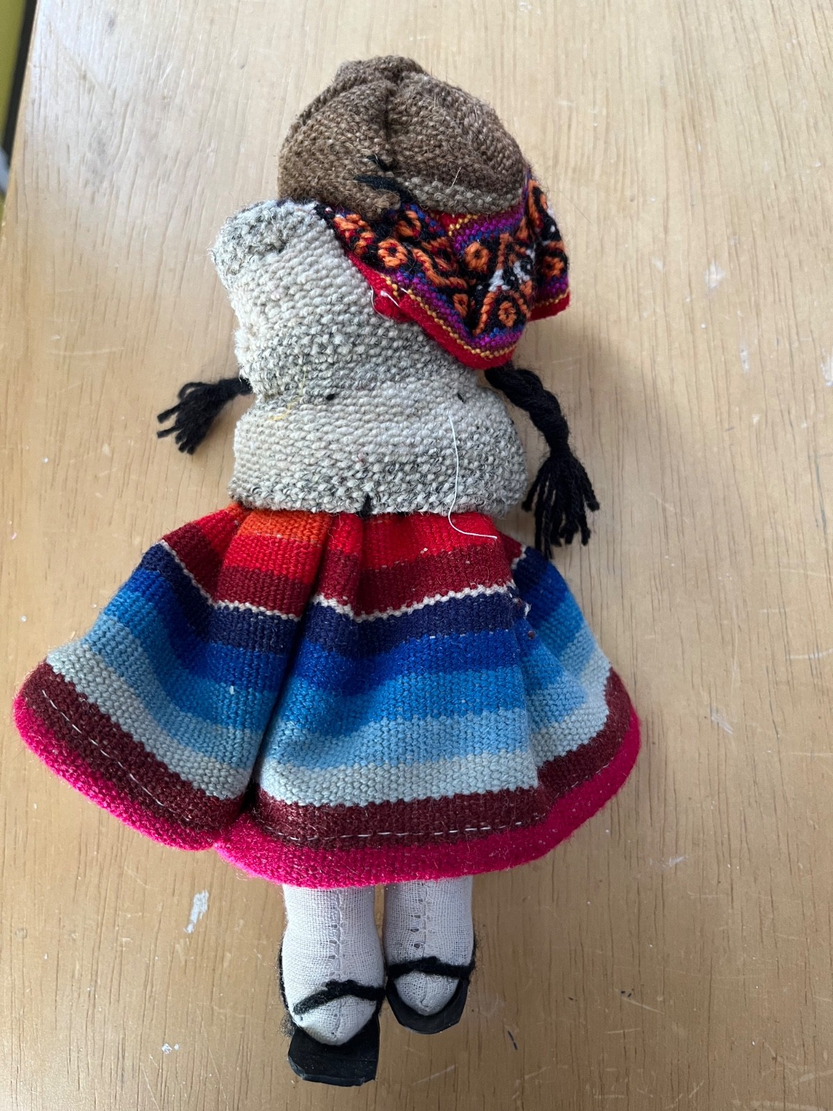 Handmade Peruvian Doll Mother w/ 2 Babies Twins Excellent Condition