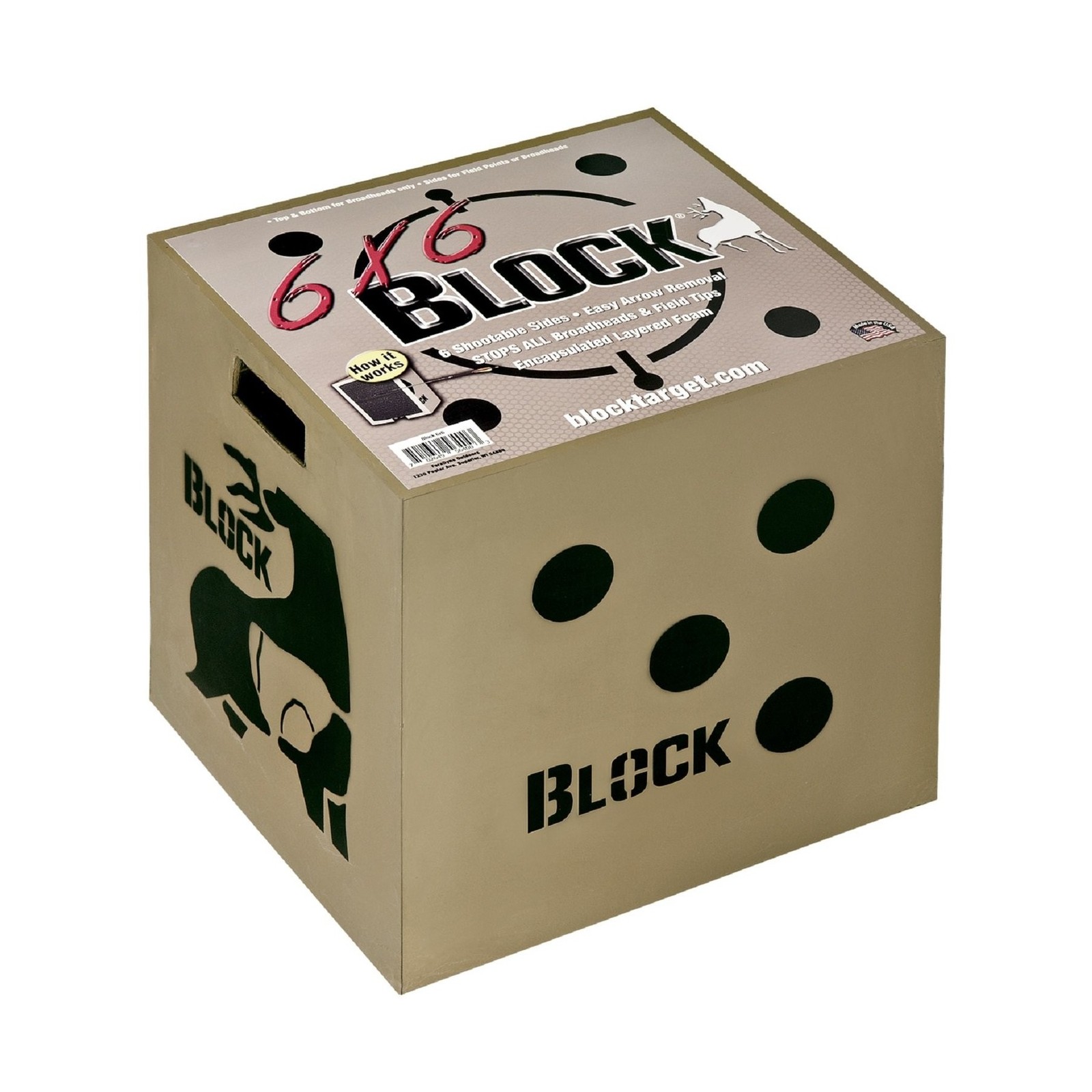 Block 6x6 Poly Fusion Archery Target 6-Sided, 18x18x16, Polyfusion Technology...