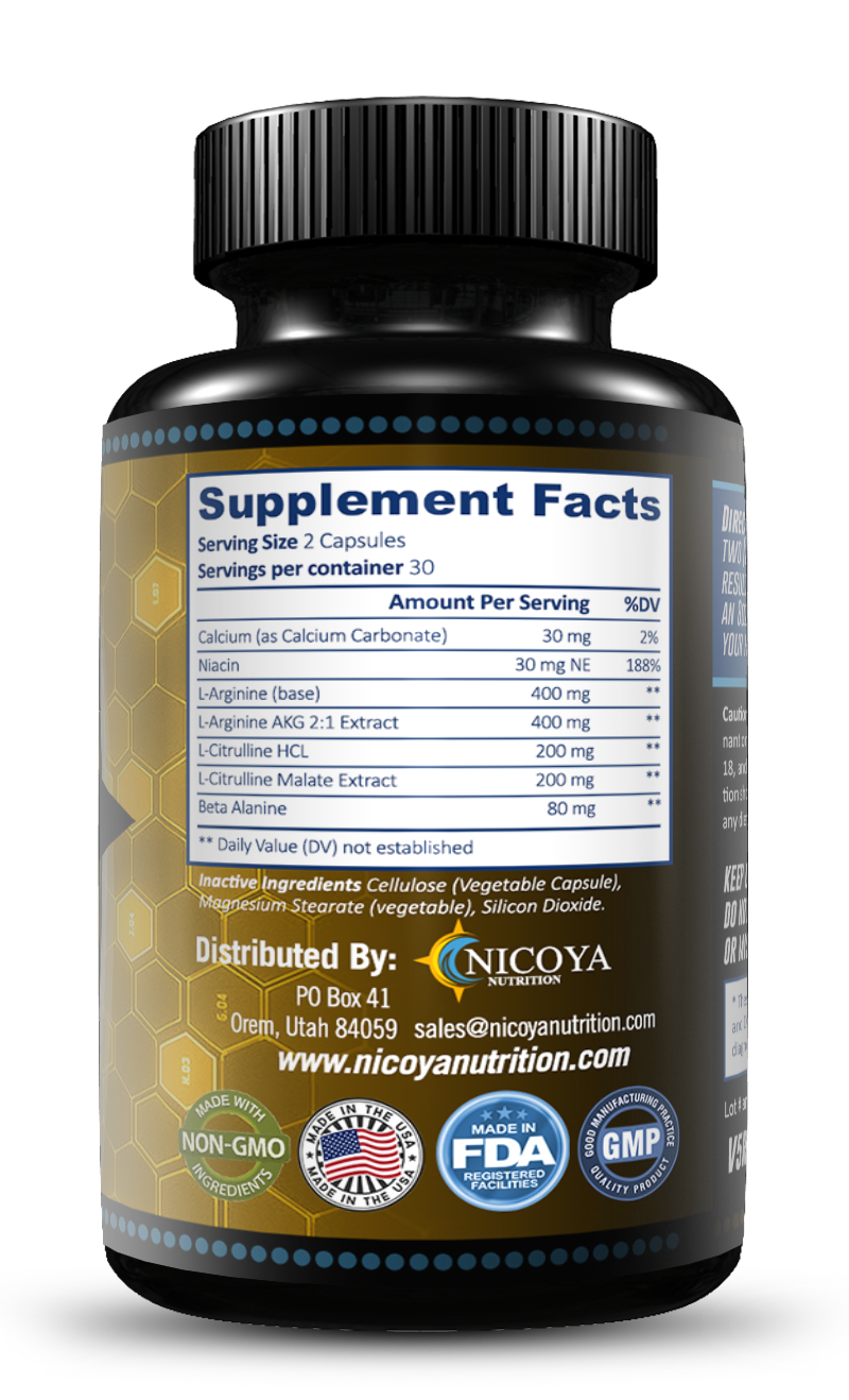 L-Arginine, Pre Workout Booster Muscle Building & Energy Supplement -2 PACK