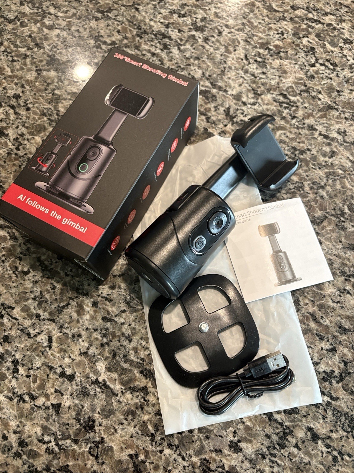NWT AI 360 Smart Shooting Gimbal Phone Mount in Black