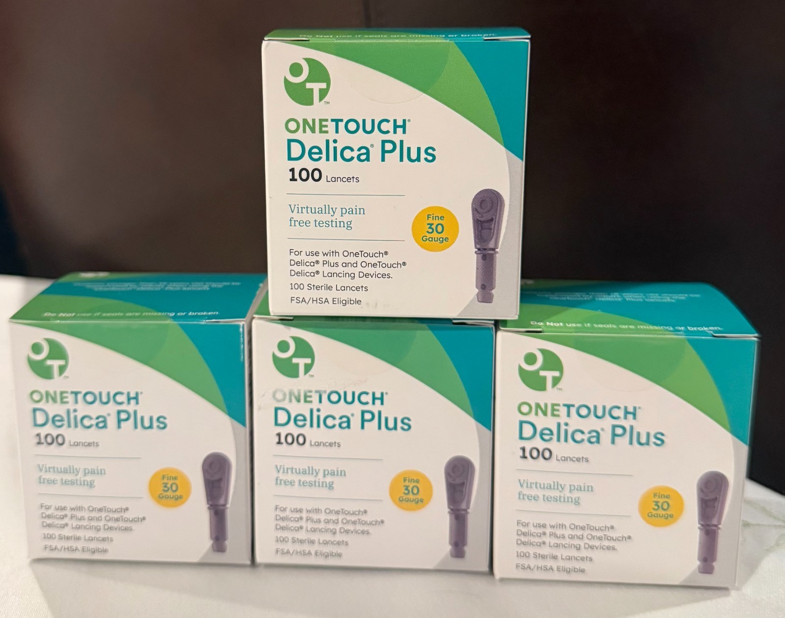 100 OneTouch Lancets Delica Plus Extra Fine 30/33 Gauge 19 Boxes