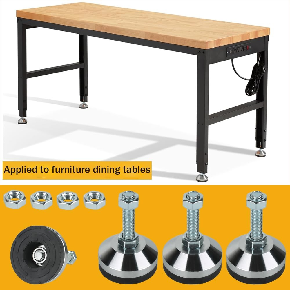 Leveling Feet 2.36" Dia Heavy Duty M12 | Machine Leg Levelers 2 Pack