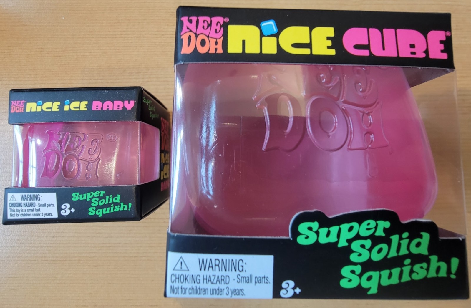 Nee Doh Nice Cube  Super Solid Squish Pink Factory Sealed Brand New