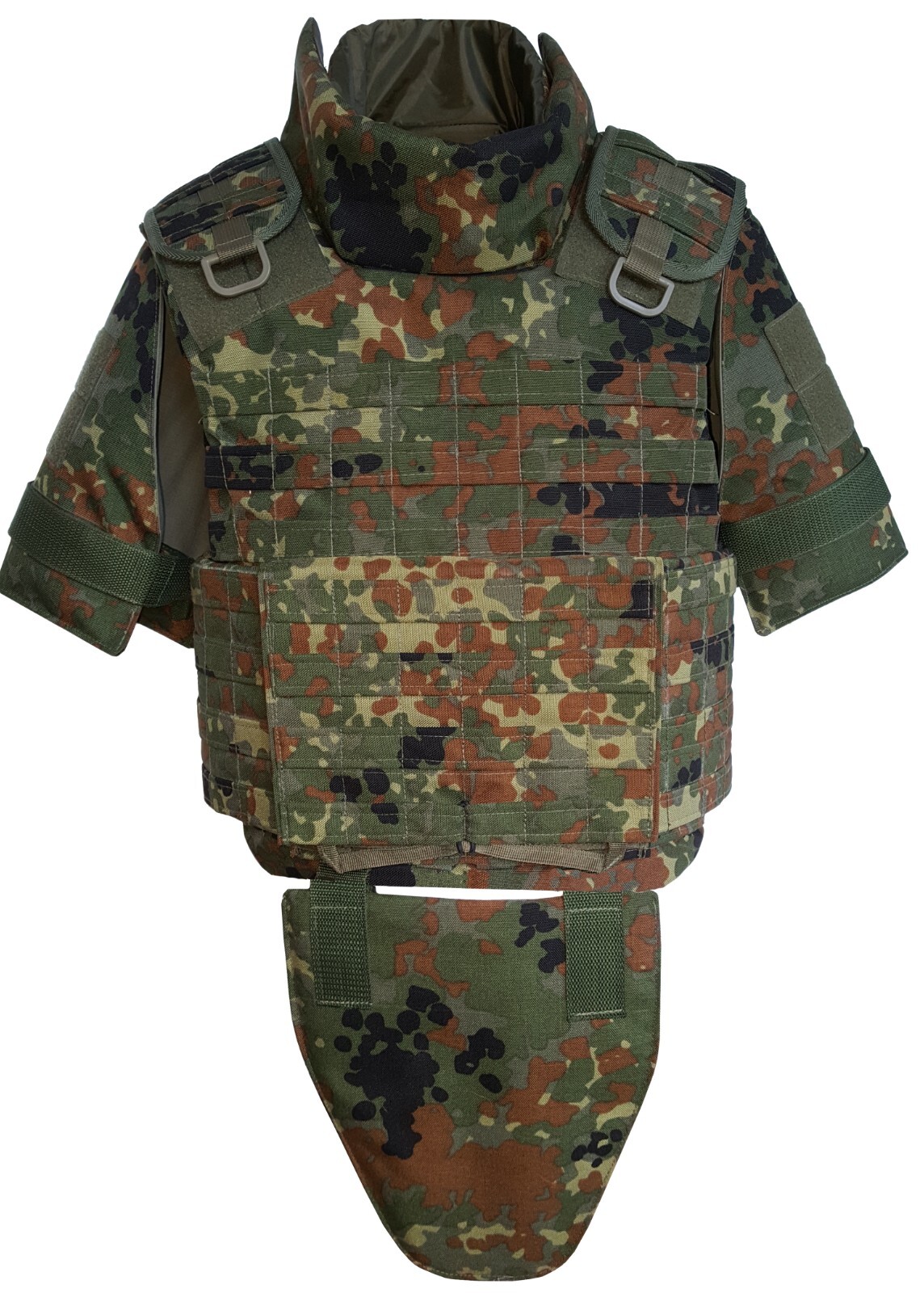 Tactical Vest Plate Carrier Modular Shark Flecktarn size XL MOLLE Cordura Empty