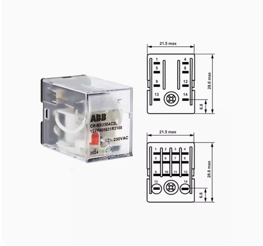 1PC New ABB Intermediate relay without base CR-MX110AC4L AC110V #LL