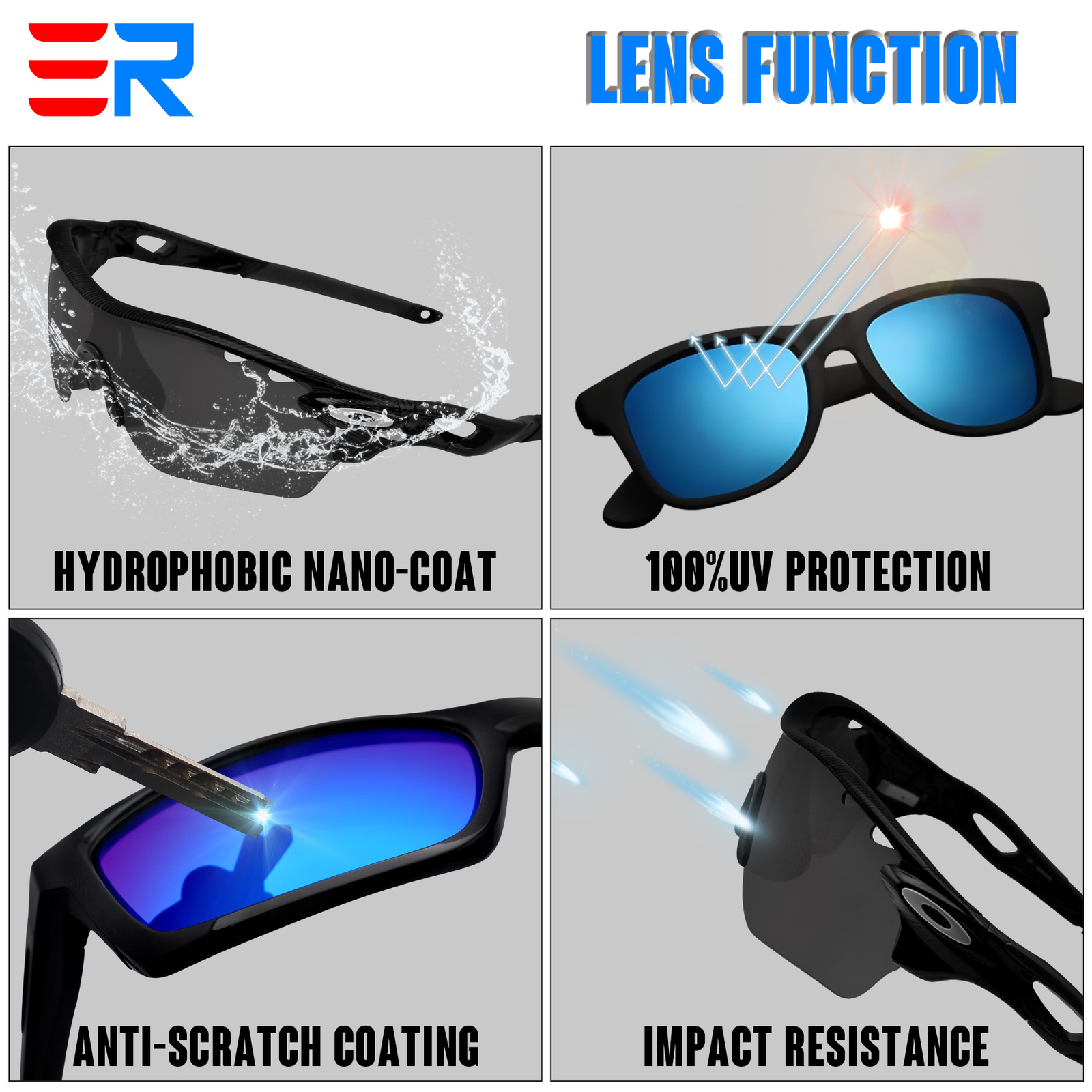 ExpressReplacement Polarized Lenses For-Oakley Racing Jacket Vented Sunglass-Opt