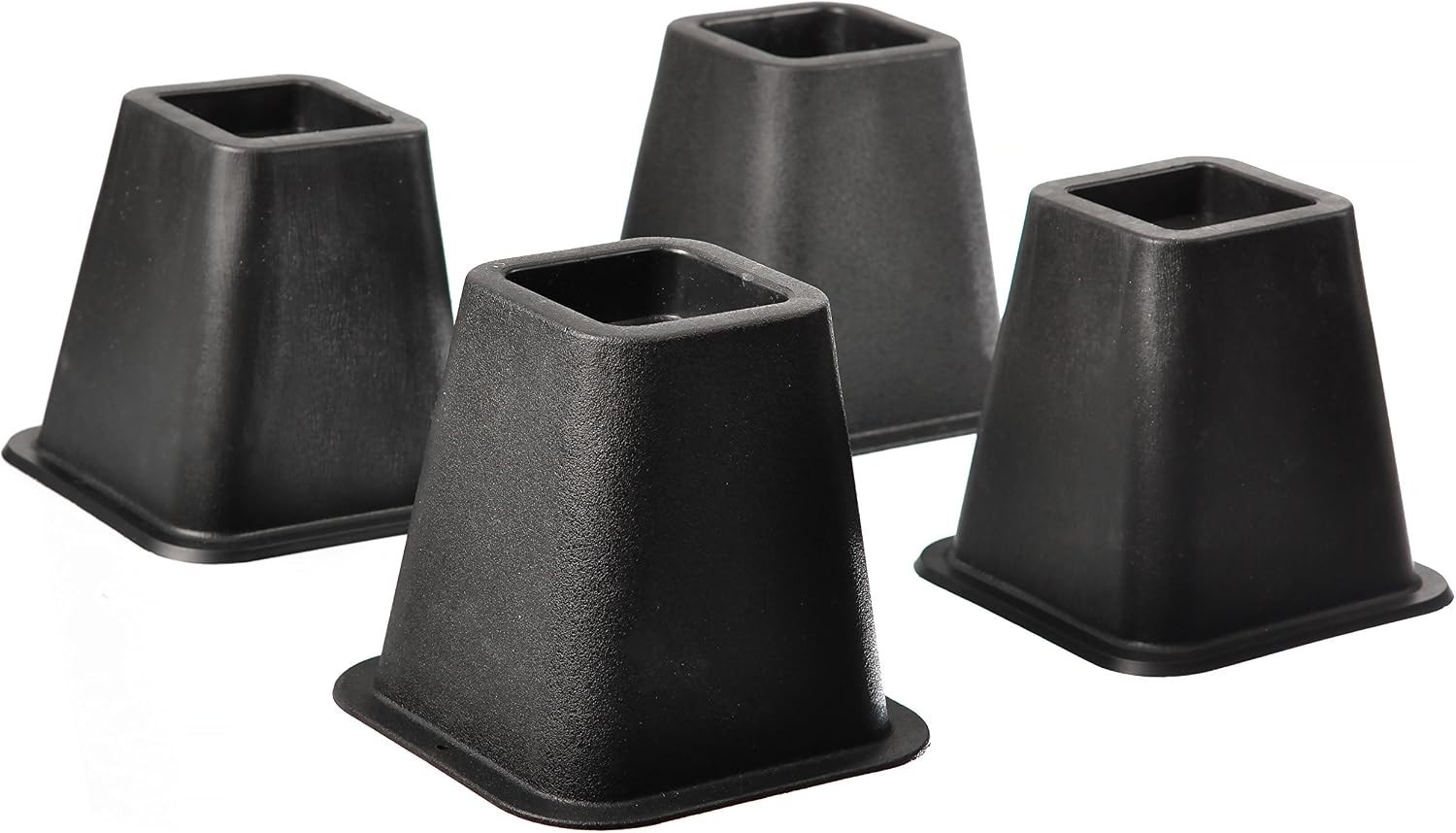 5 Inch Black Bed Risers Durable Plastic Stackable Furniture Elevators for Dorms
