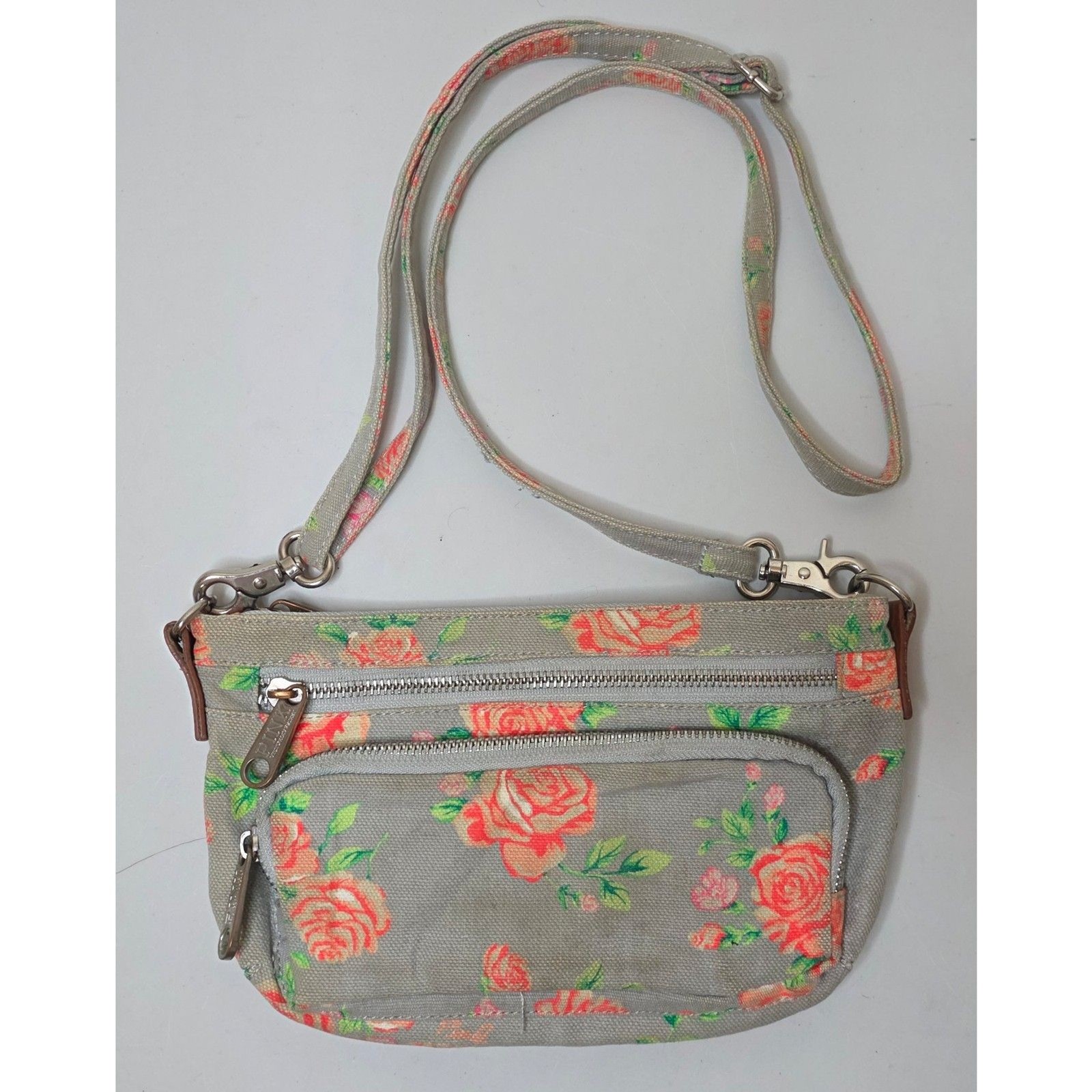 Victoria's Secret Love PINK Floral Crossbody Zip Closure Pockets