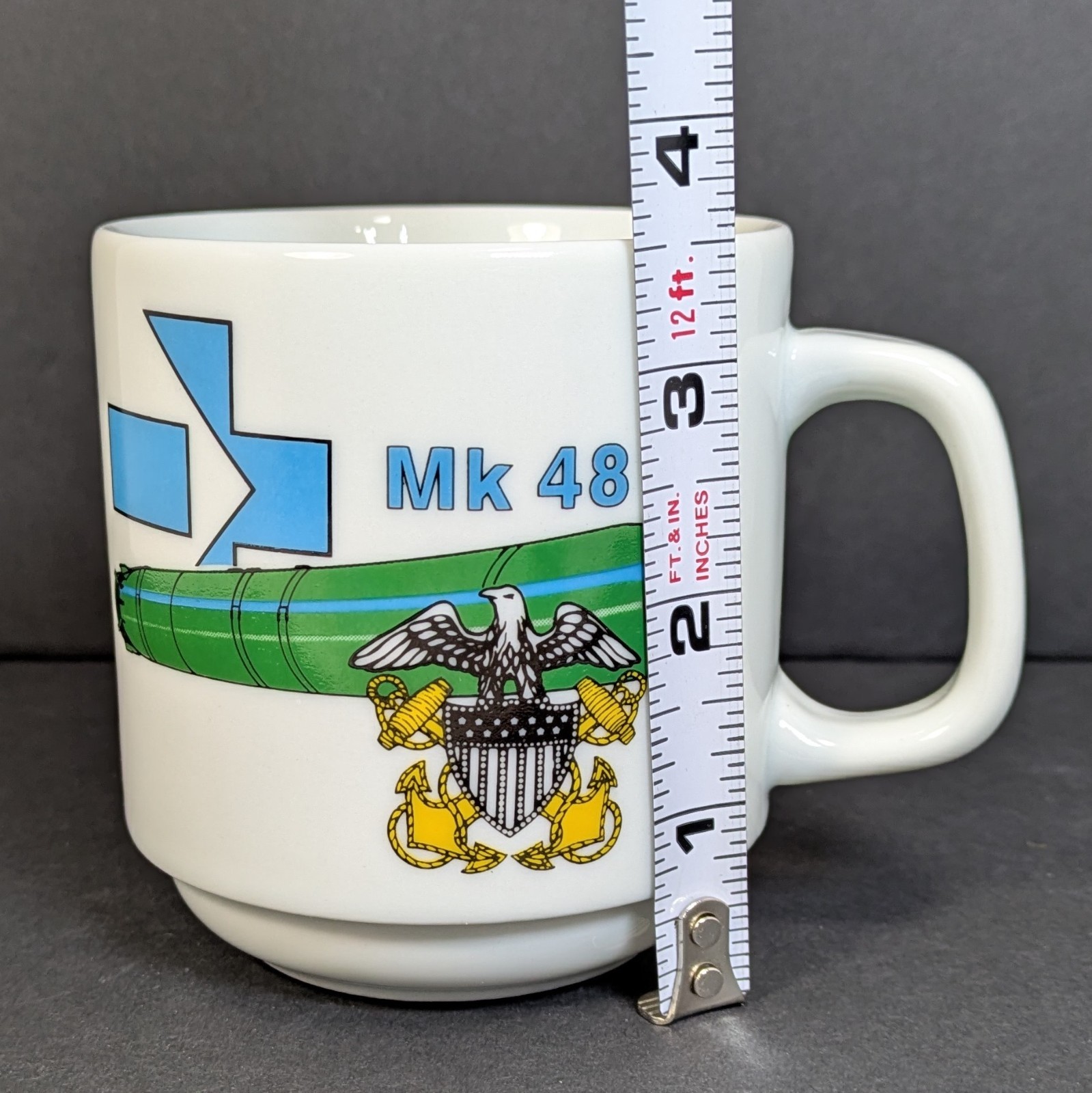 MK 48 Torpedo Porcelain Mug US Navy Submarine Military Weapon Logo Vintage