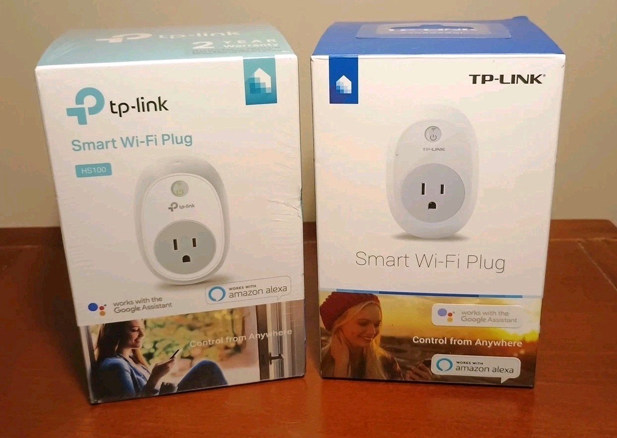 TP-LINK Smart Wi-Fi Plug HS100 White Set Of 2. One Sealed, One Open
