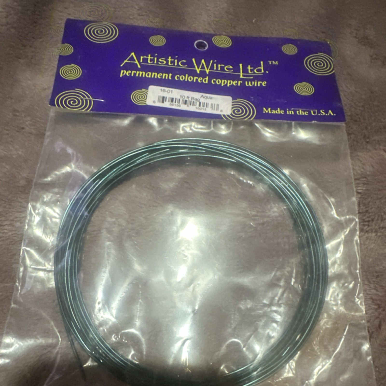 Artistic Wire Ltd. 16-01 Aqua Copper Beading Wire Tiger Tail 10 ft