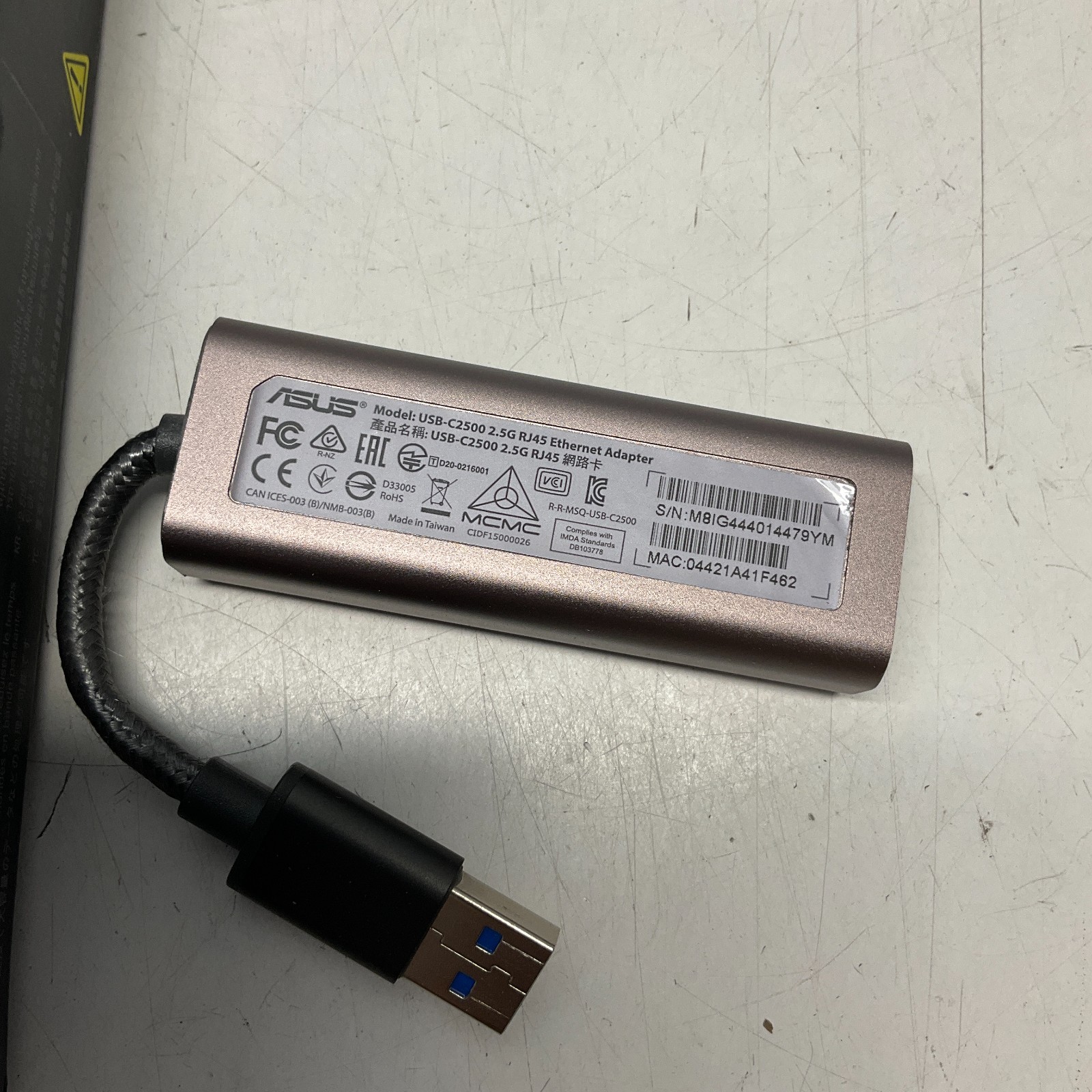 ASUS USB-C2500 2.5G Ethernet USB Adapter Supports Wired Network Connection Mac O