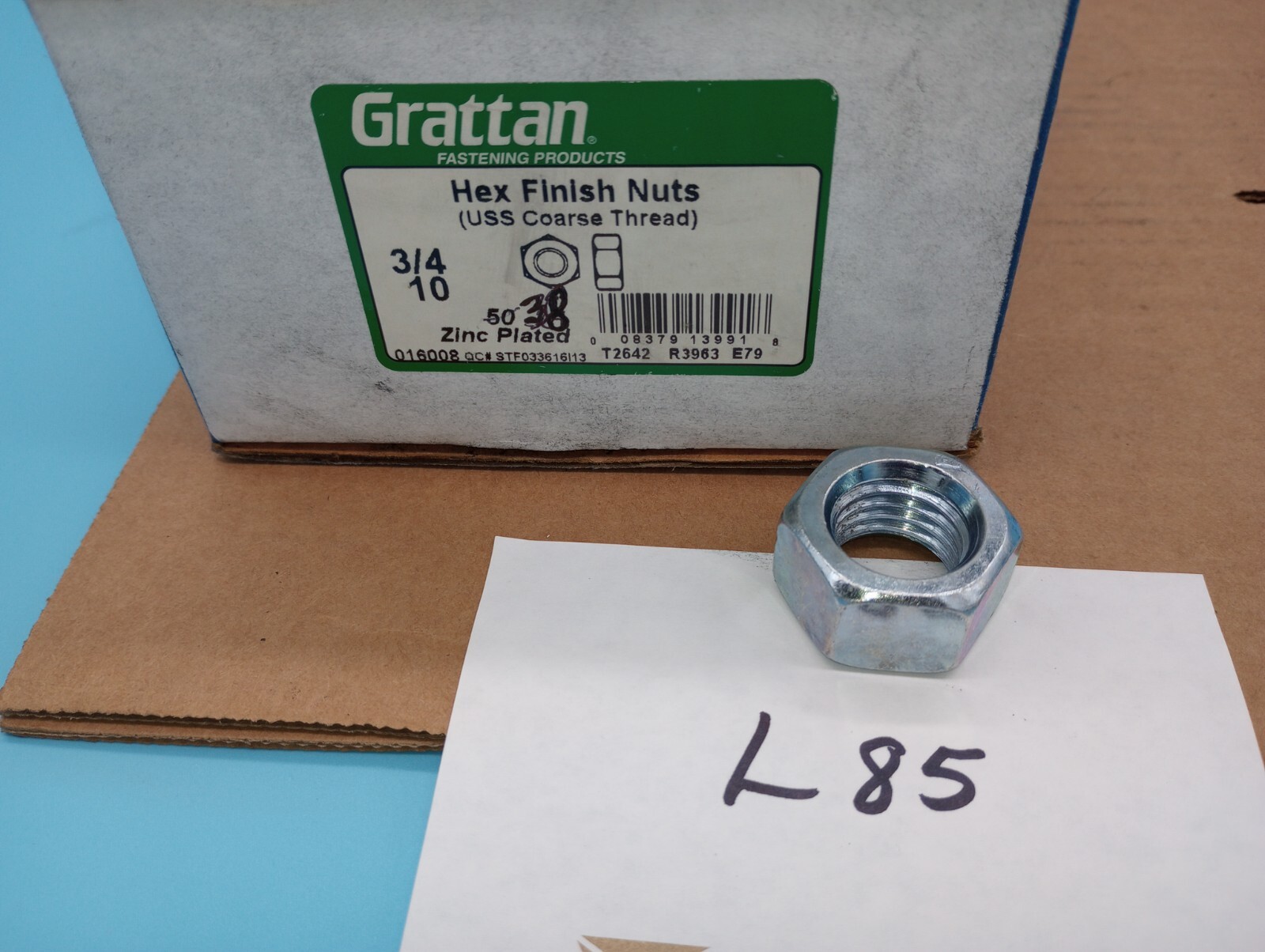 LOT OF 38 NEW  GRATTAN HEX FINISH NUTS USS COARSE THREAD  3/4 10