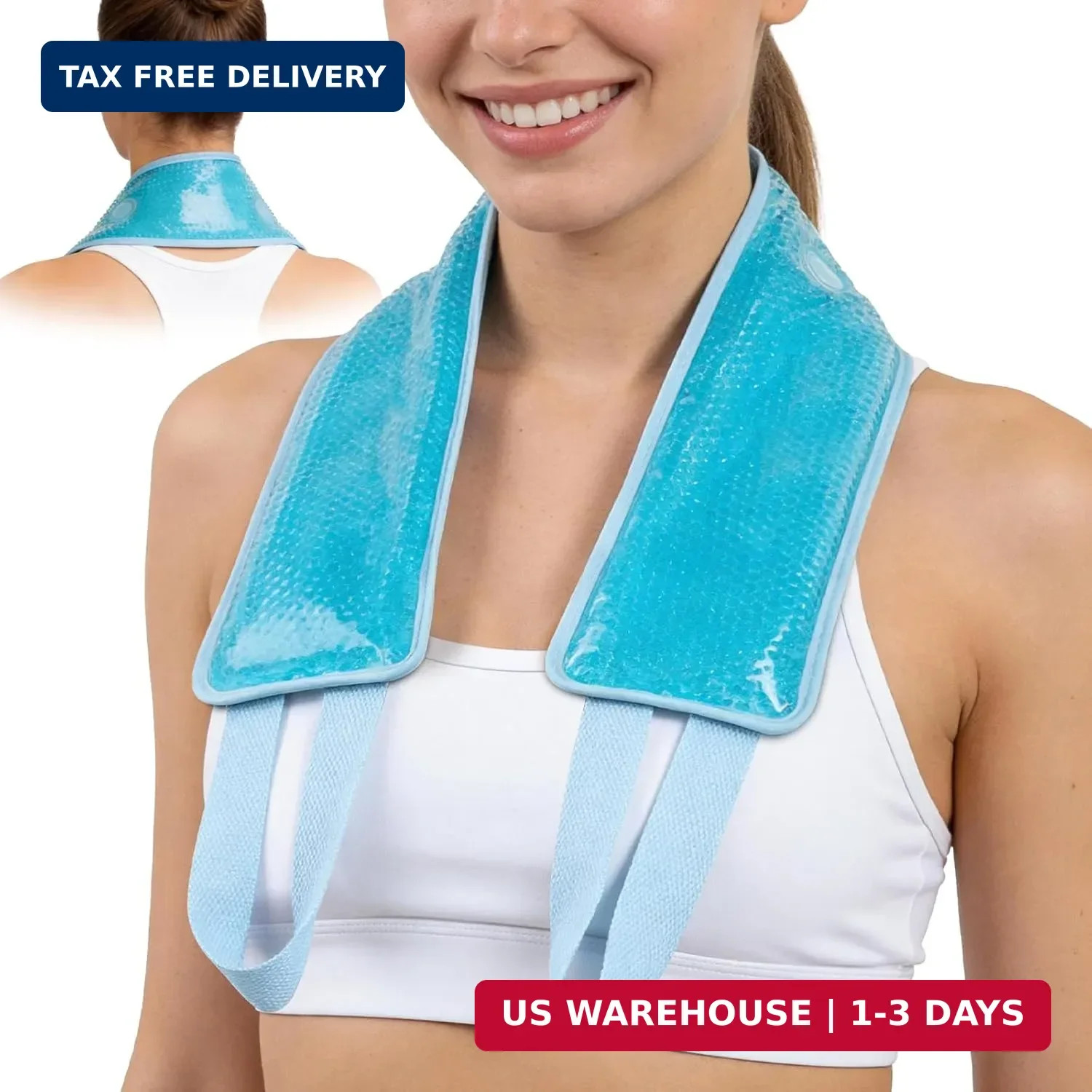 Ice Pack for Neck Pain Relief, FSA Eligible, Blue | Double-sided Material, Neck
