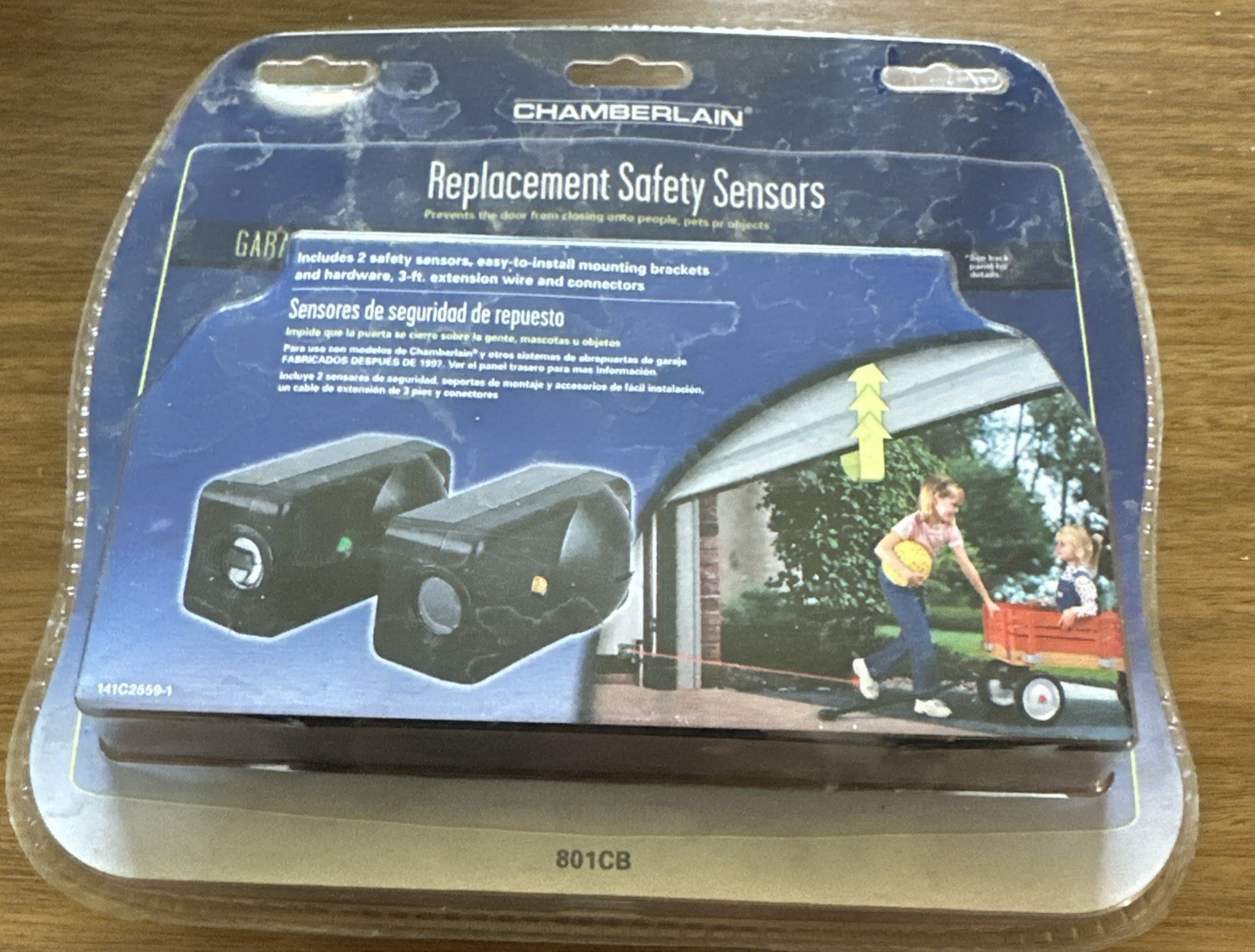 Chamberlain Garage Door Replacement Safety Sensors 801CB One Pair with Brackets