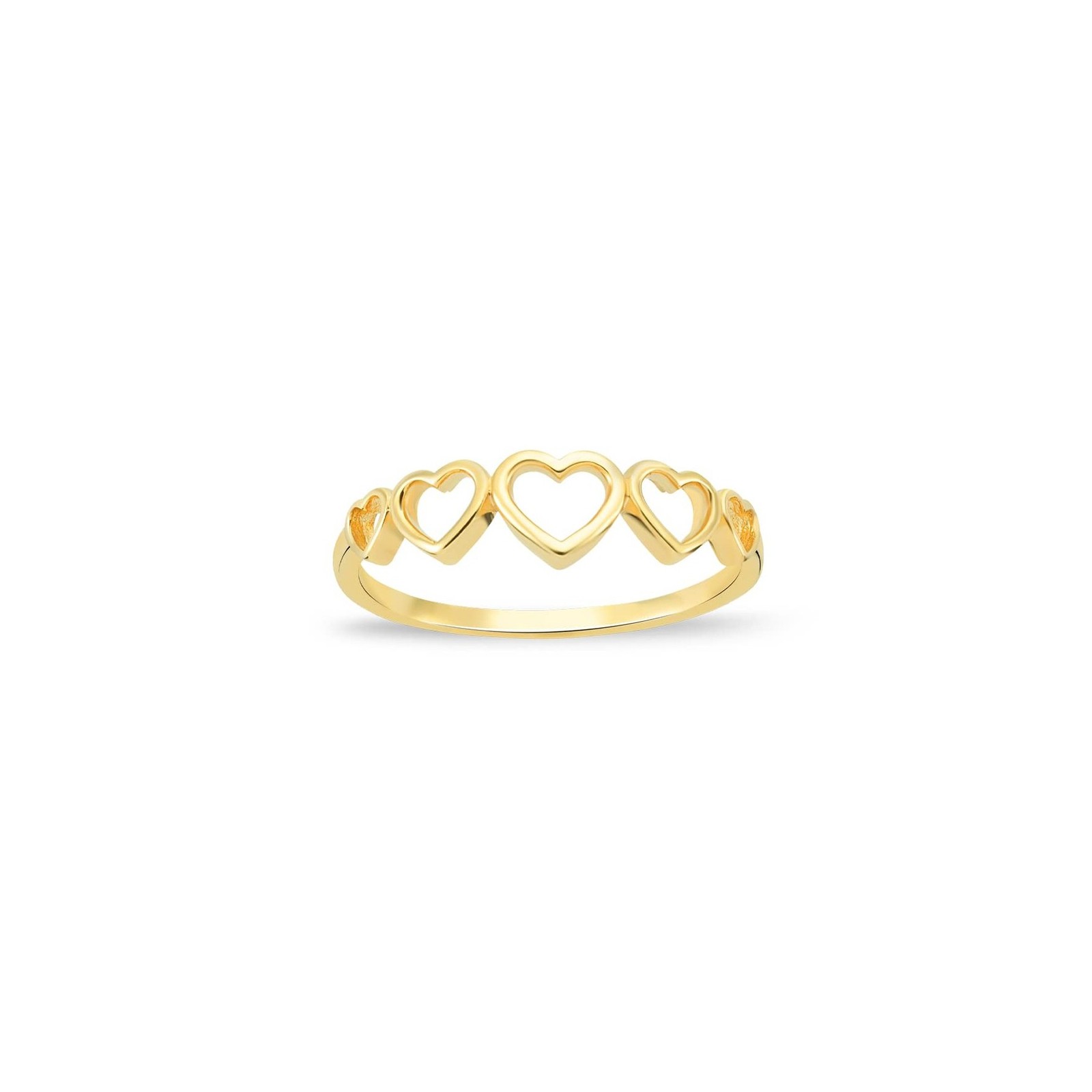 Gelin 14k Yellow Gold Heart Ring | 14k Solid Gold Stacking Rings | Delicate G...