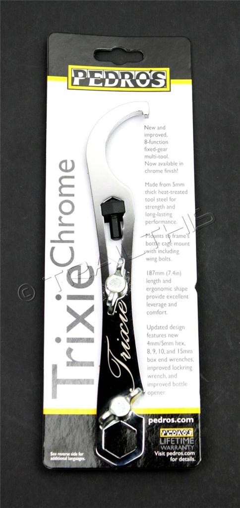 Pedro's Trixie Chrome WrenFixed Gear Bicycle Multi-Tool 8-FunctionHex