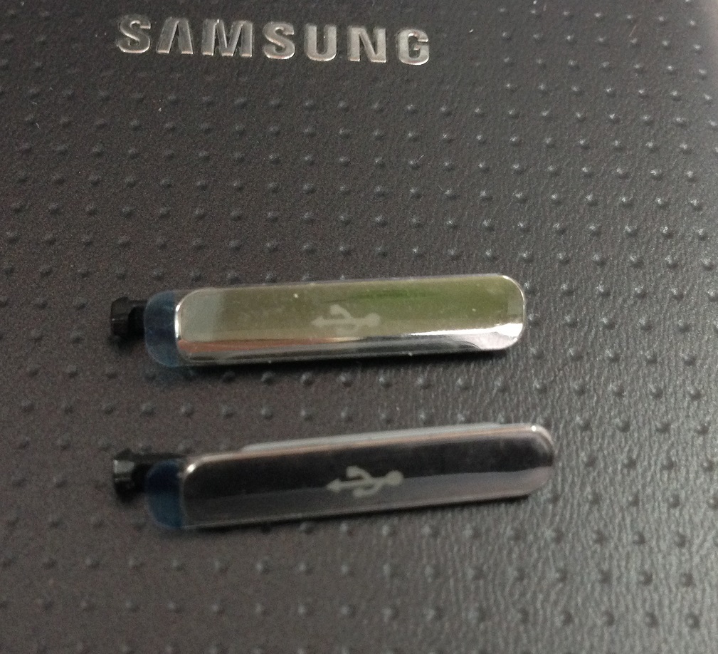 x2 Genuine Samsung Galaxy S5 G900i Charging USB Port Cover Silver black original