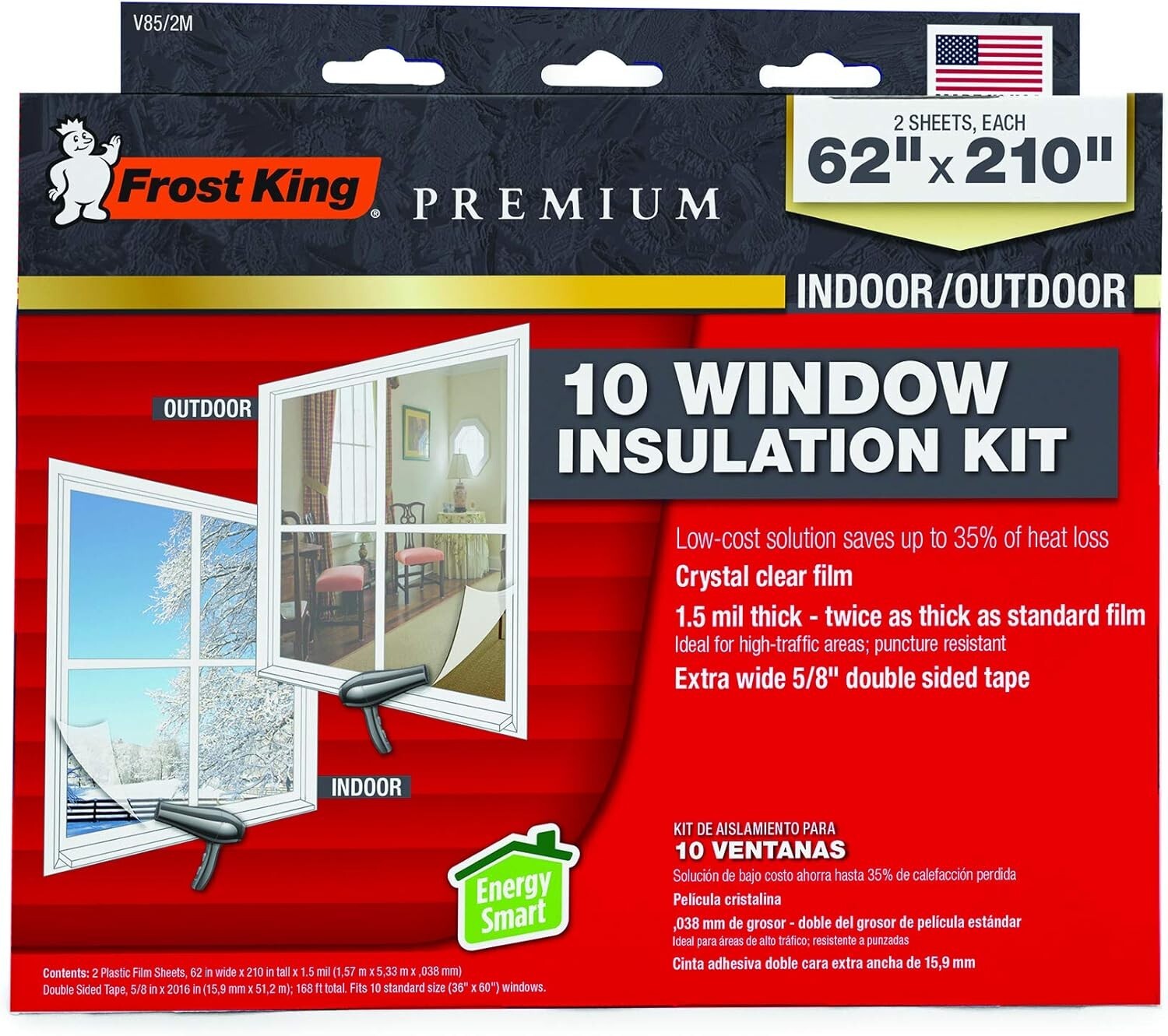V85/2M Extra Strength Indoor Shrink Window Kits, Clear