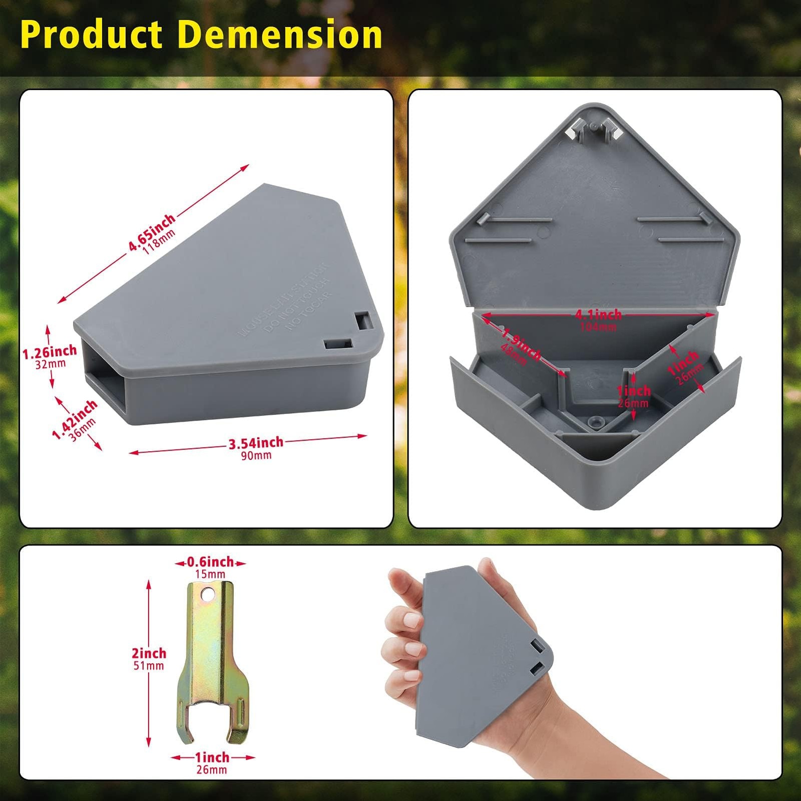 Anblak Mouse Station with Keys Grey 12 Pack, Key Required Mouse Stations, Mic...