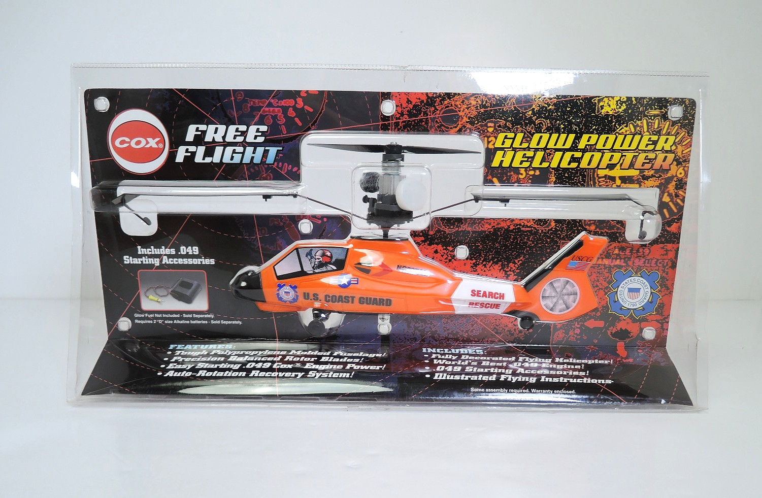 COX Free Flight U.S. Coast Guard Search Rescue Helicopter Glow Power .049 NEW