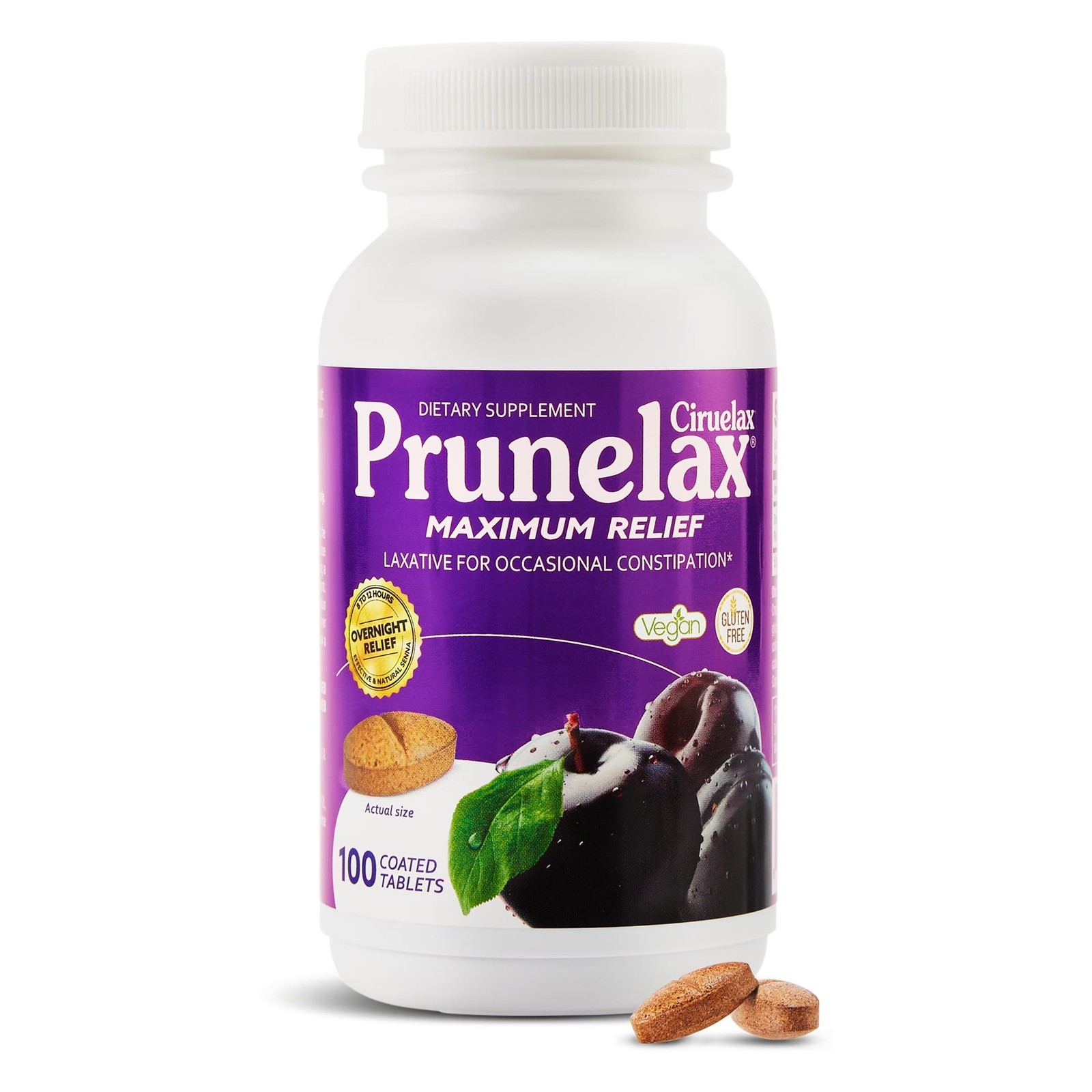 Prunelax Ciruelax Maximum Relief Laxative Tablets with Natural Senna for Occa...