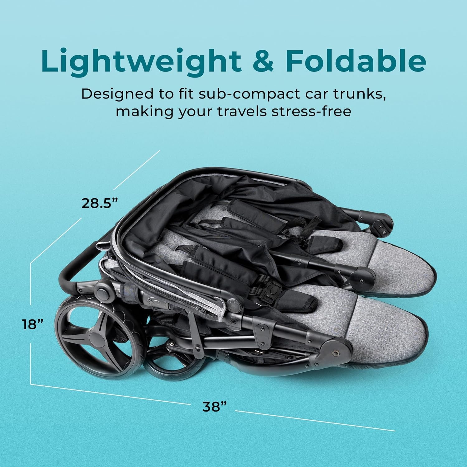 by Foundations Roadster Duo Side by Side Double Stroller Durable Double Stroller