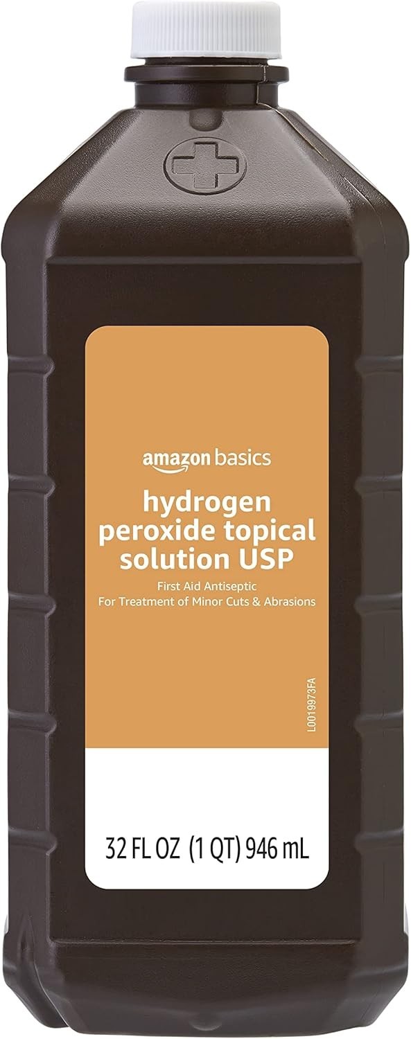 Amazon Basics Hydrogen Peroxide Topical Solution USP, First Aid Antiseptic for
