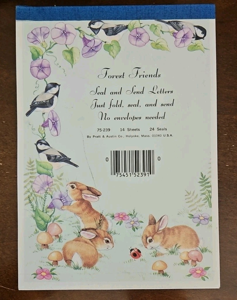 Pratt & Austin FOREST FRIENDS tri fold seal and send letters, bunny fold a notes