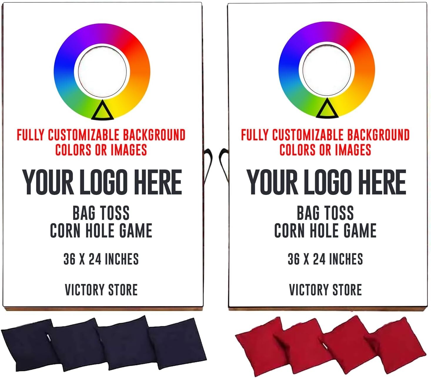 VictoryStore Cornhole Games - Custom Logo Cornhole Bag Toss Game - Custom Photo