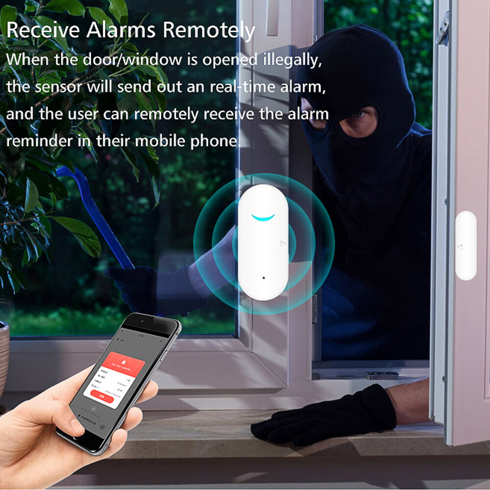 WiFi Wireless Smart Door Window Sensor Detector Safe Alarm for Alexa Google Home