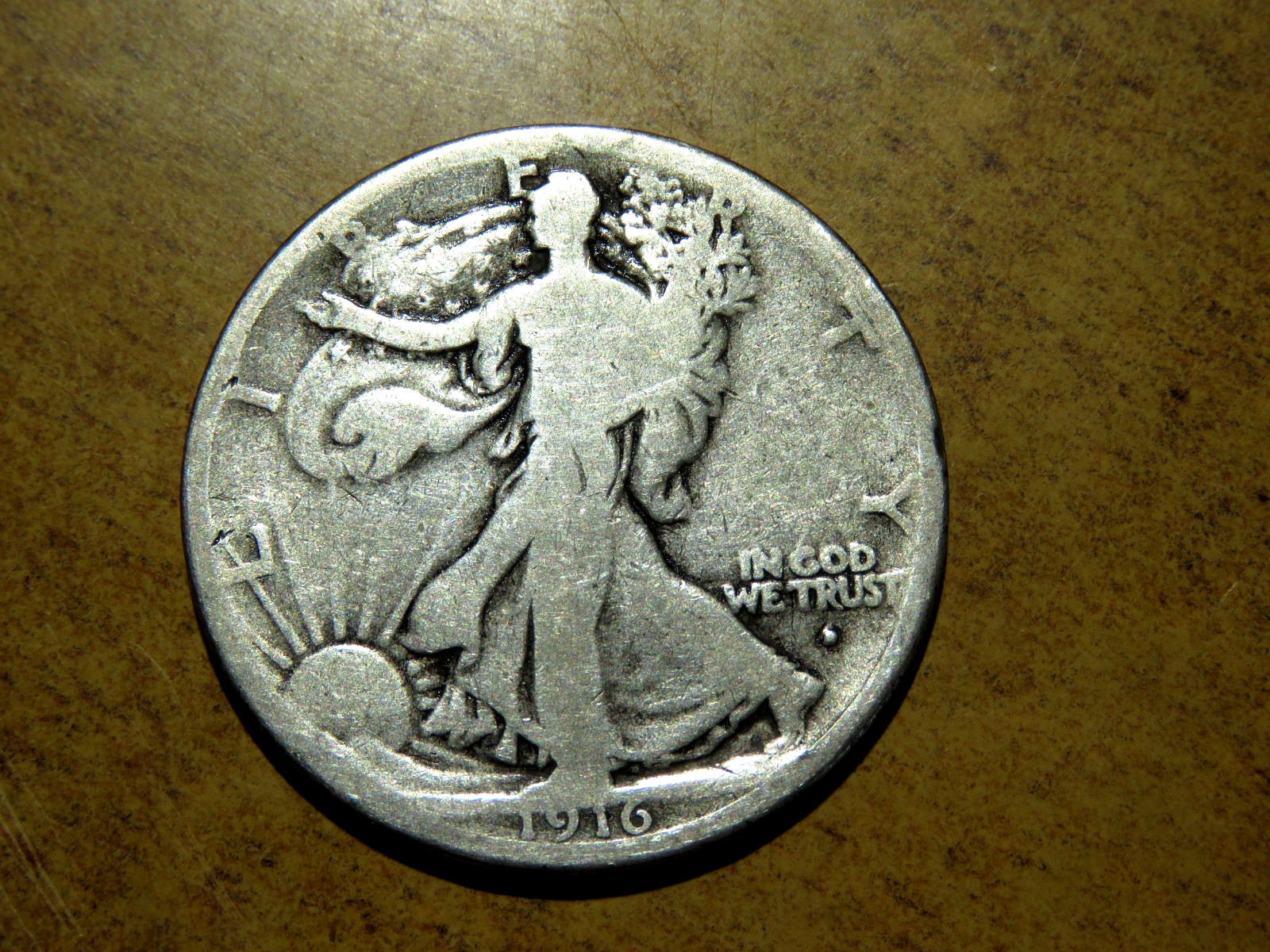Nice Better Date 1916-D Obverse Walking Liberty Silver Half Dollar P1