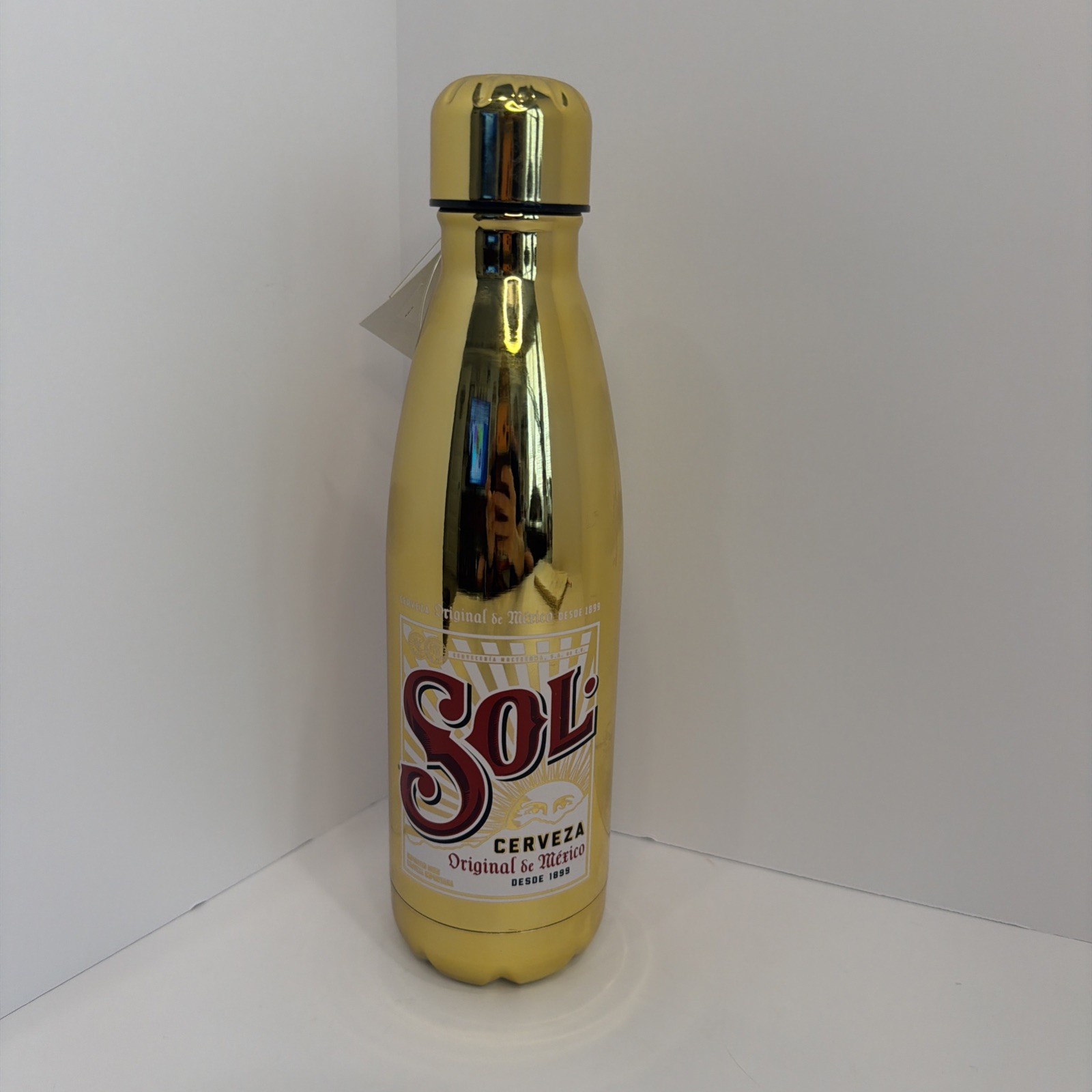 Promotional Gold Sol Cerveza Insulated-Flask Or Water Bottle New Without Tags