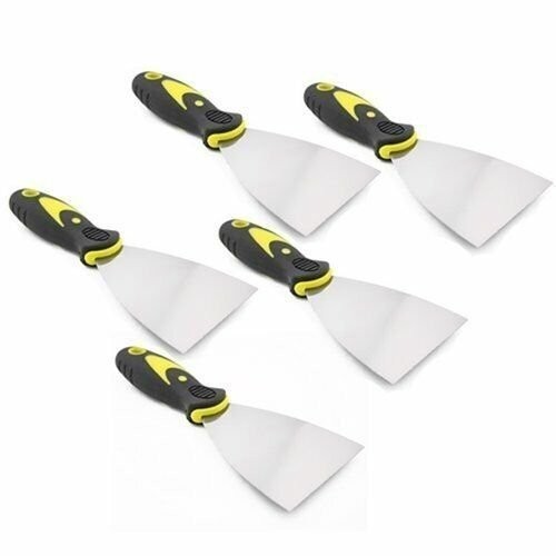 5-Packs 3" inch Flexible Scraper Putty Joint Drywall Knife Rubber Handle