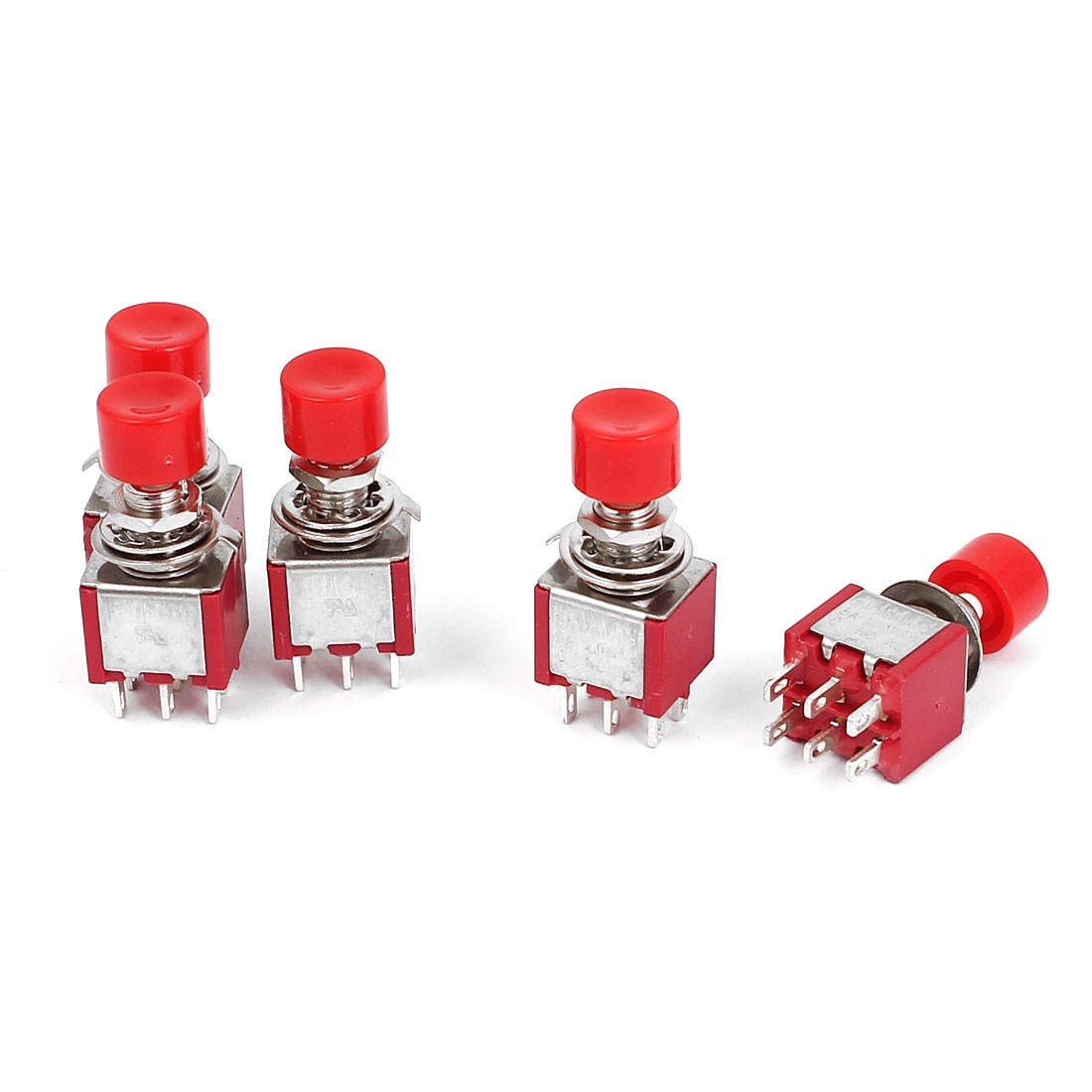 5Pack 6pins Mini Momentary Push Button Switch DPDT NO NC AC 250V 2A/120V 5A