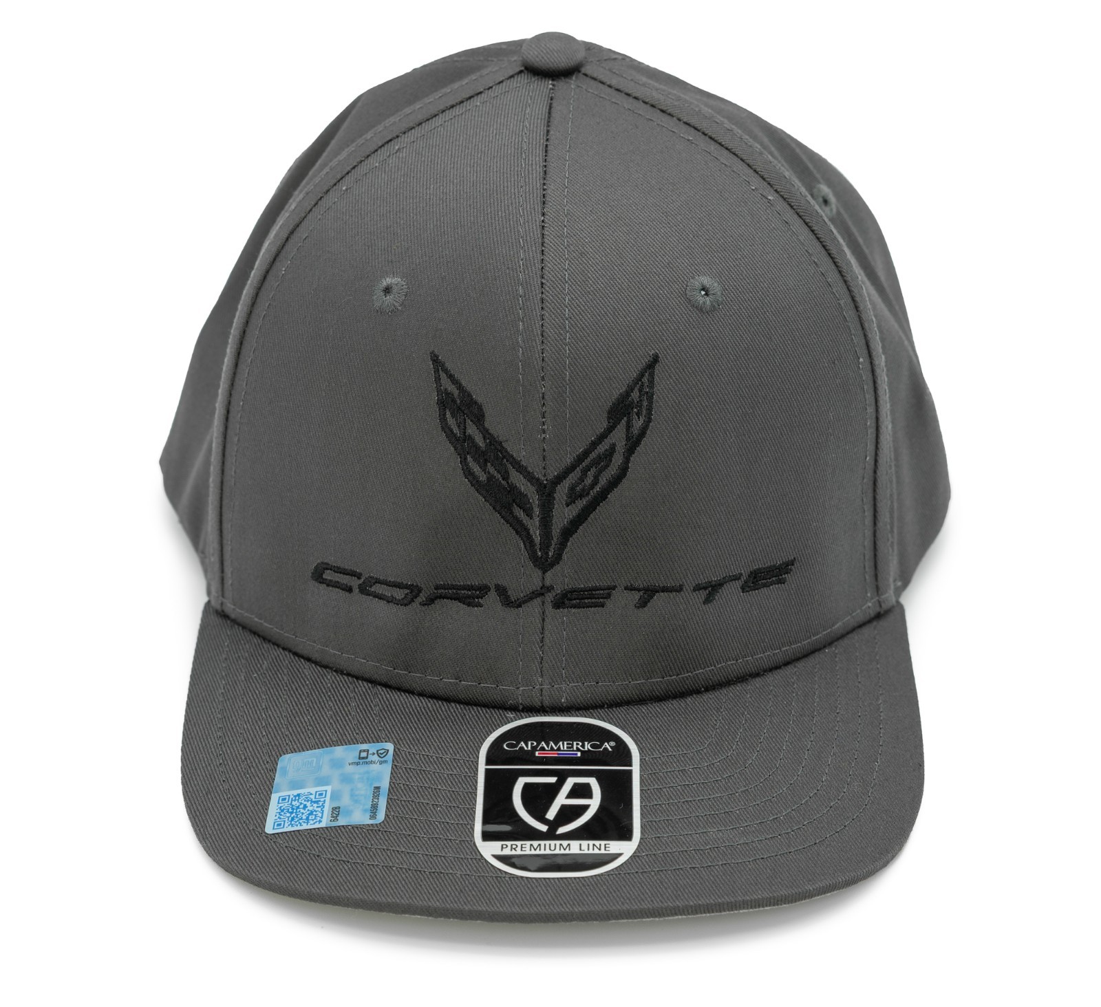 Chevrolet Corvette C8 Charcoal Hat Flag & Corvette Logo  - Ships in a Box