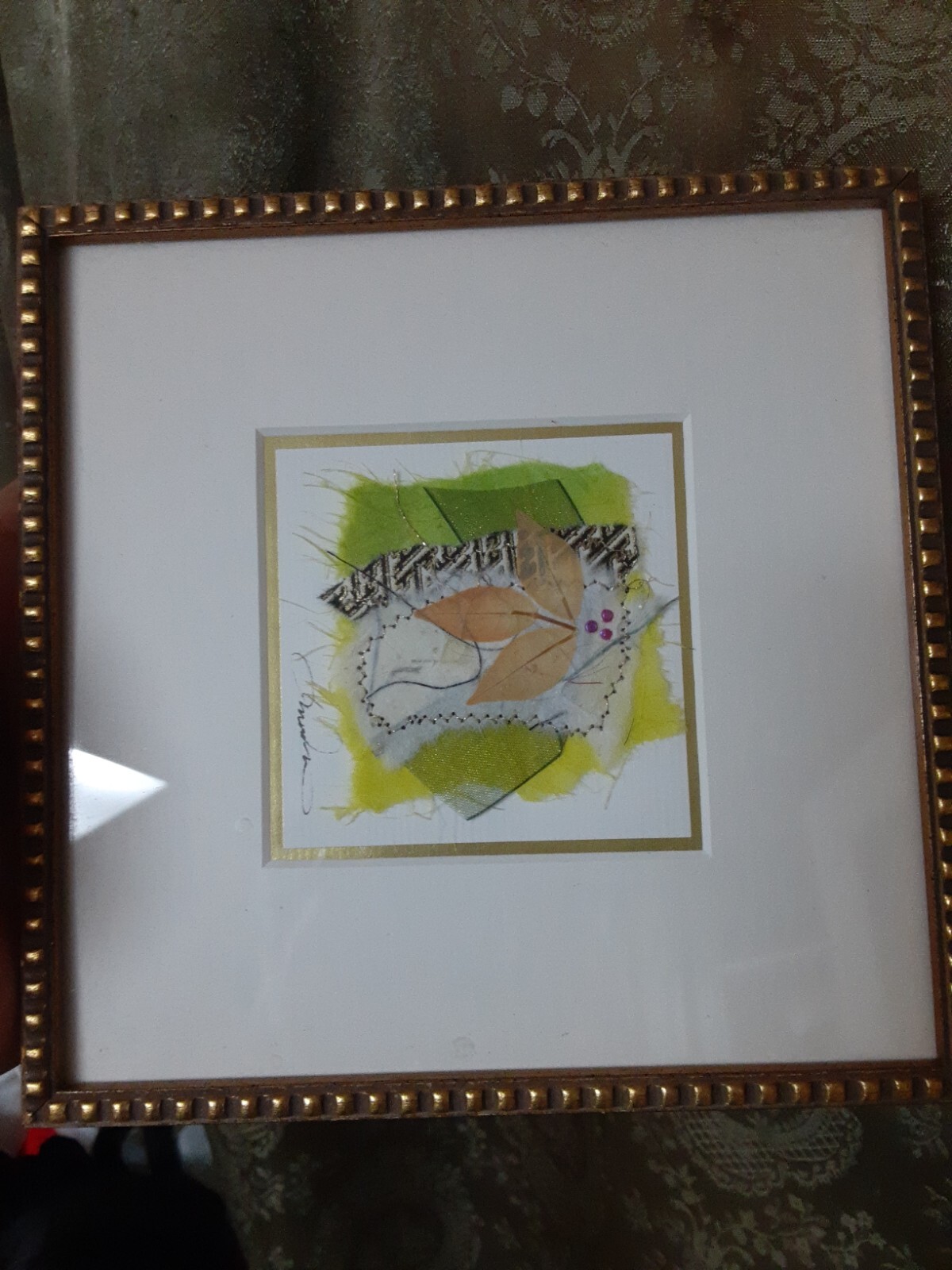 Original Signed Abstract Collage Mixed Media Framed Art Wabi-sabi Assemblage