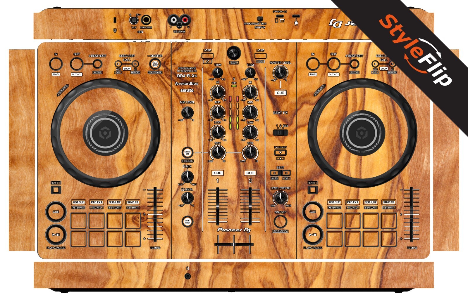 Pioneer DDJ-FLX4 Skin | Wood #6 | Protective Decal | StyleFlip Skins