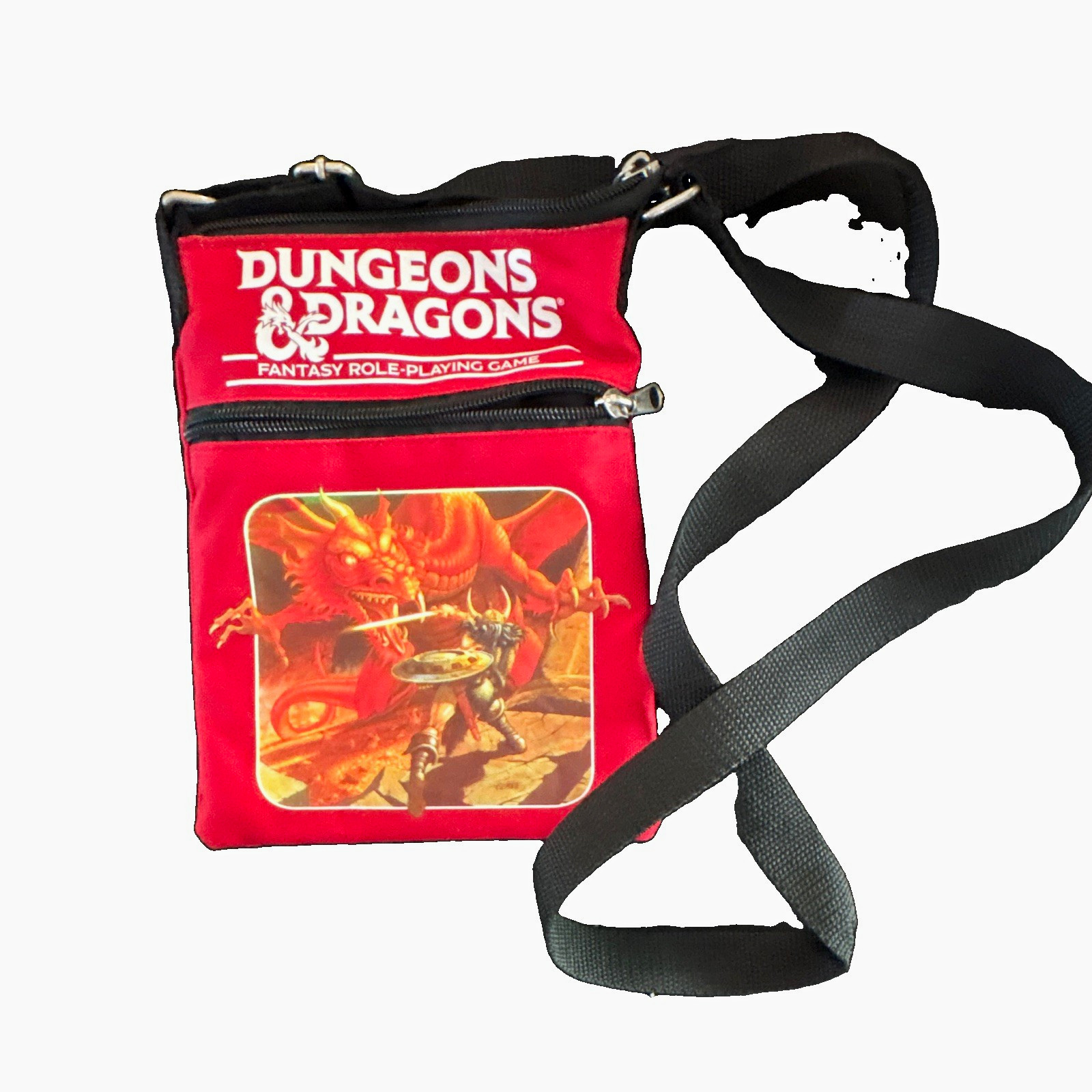 Dungeons & Dragons Red Shoulder/Crossbody Bag w/ Dragon Graphic