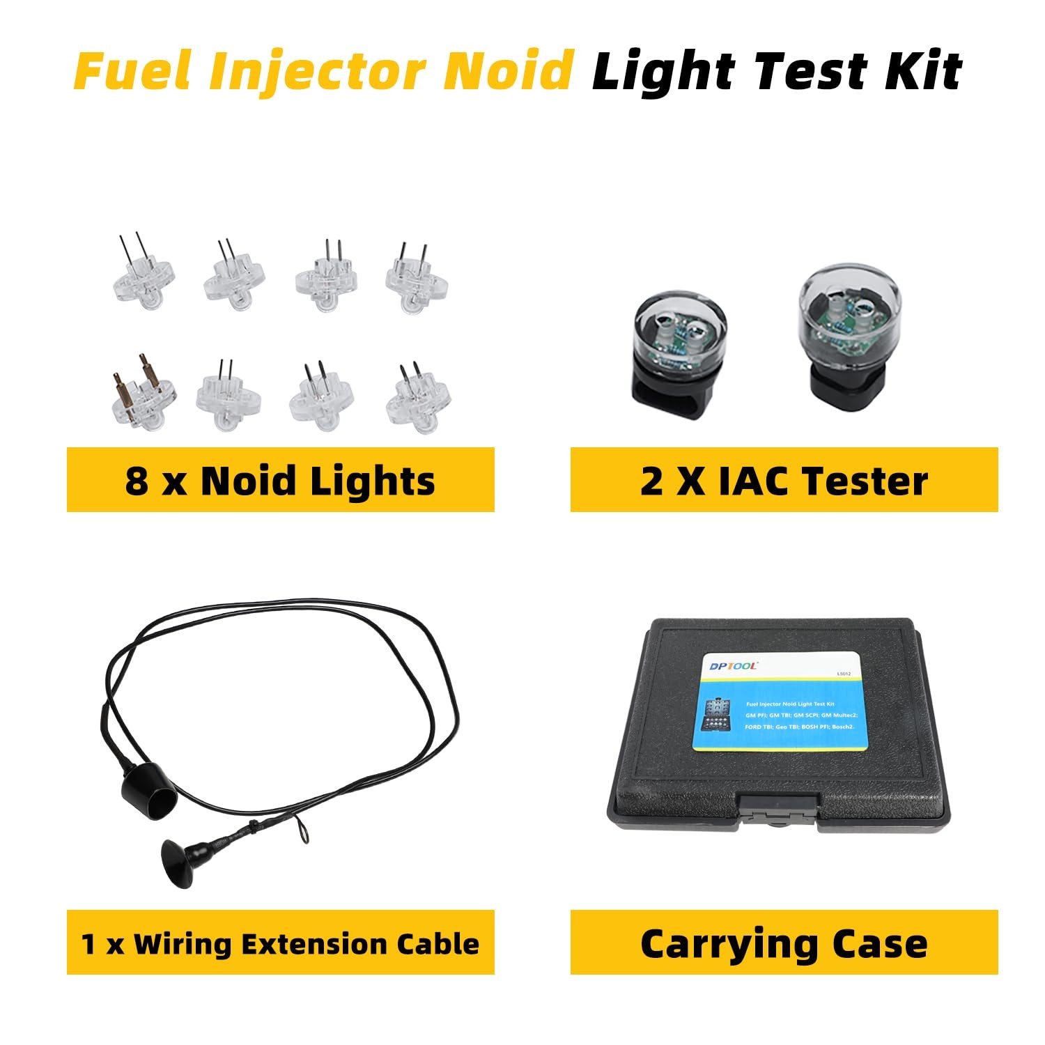 DPTOOL Fuel Injector Noid Light Test Kit Lites IAC Tester