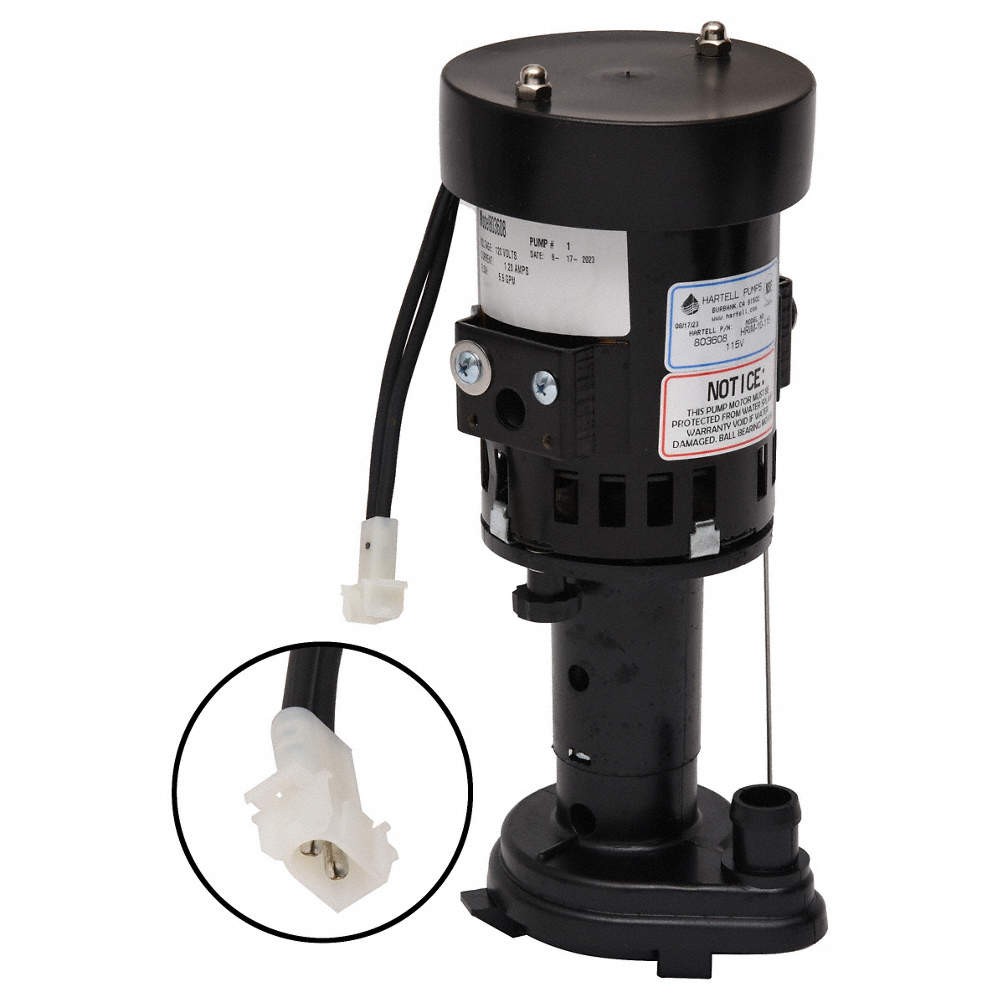 HARTELL HRIM-10-115 Ice Machine Pump,8" L Cord,11/24 hp 811DA7