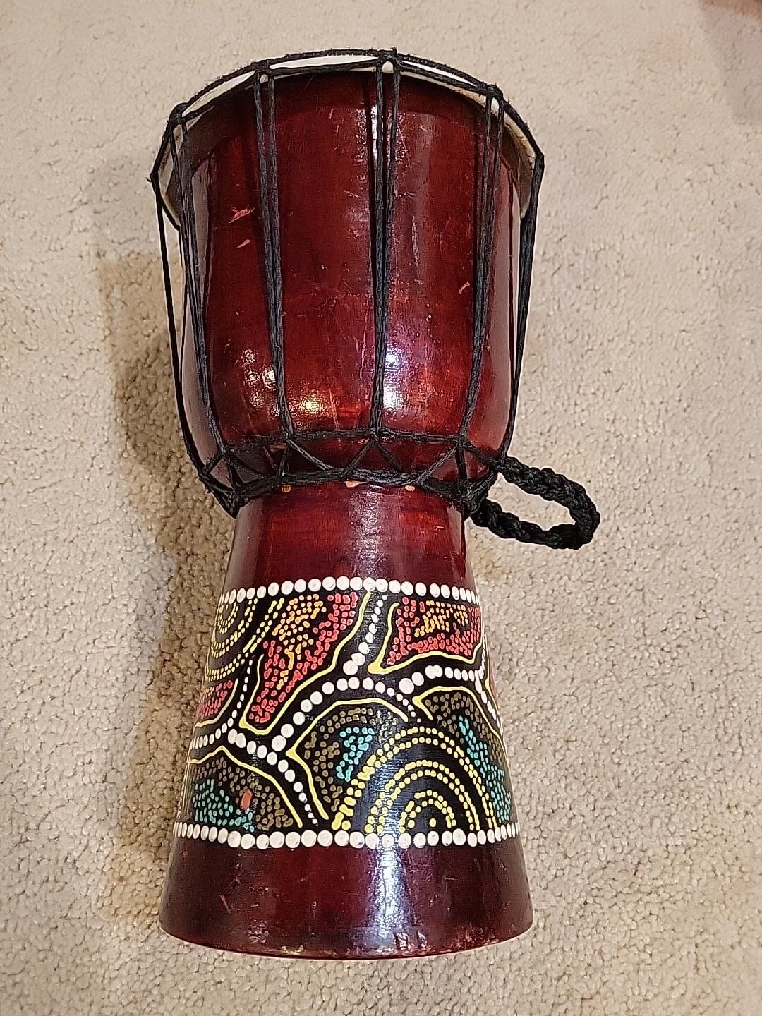 African Djembe Hand Drum 7" - Wooden Tribal Drum - Hand Carved - 12"