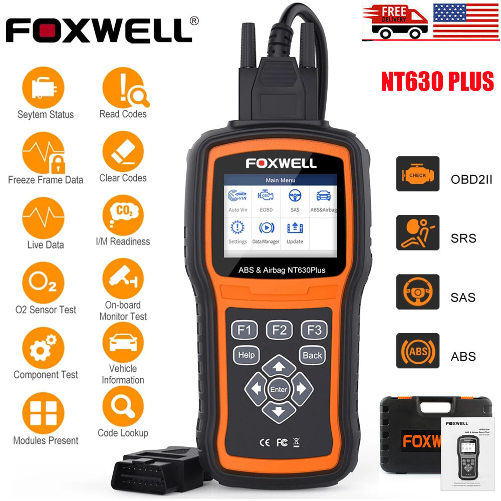 Foxwell NT630 Plus Car OBD2 Scanner Code Reader ABS SRS Reset Diagnostic Tool US