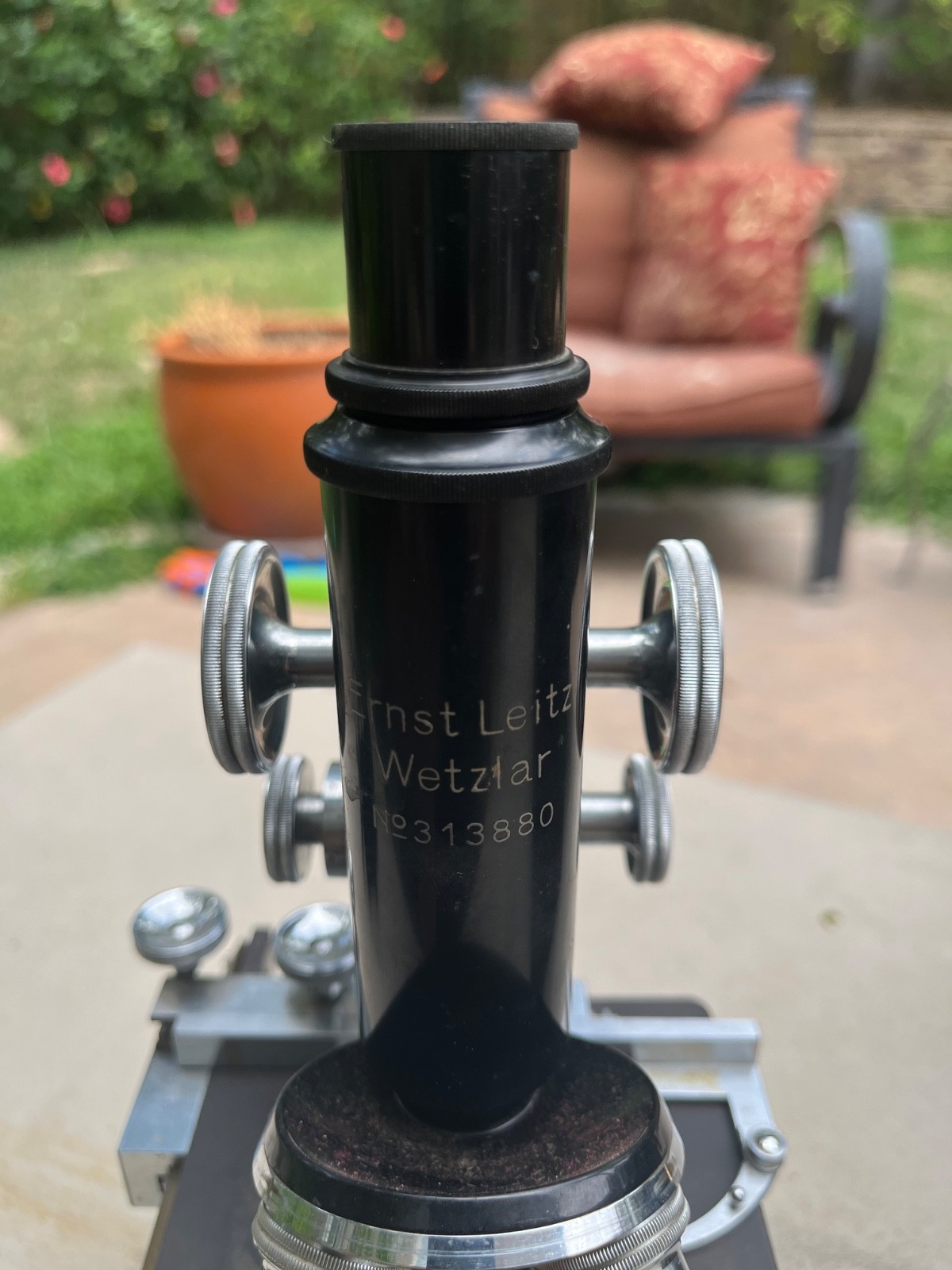 Vintage Ernst Leitz Wetzlar Microscope With Case, Lenses