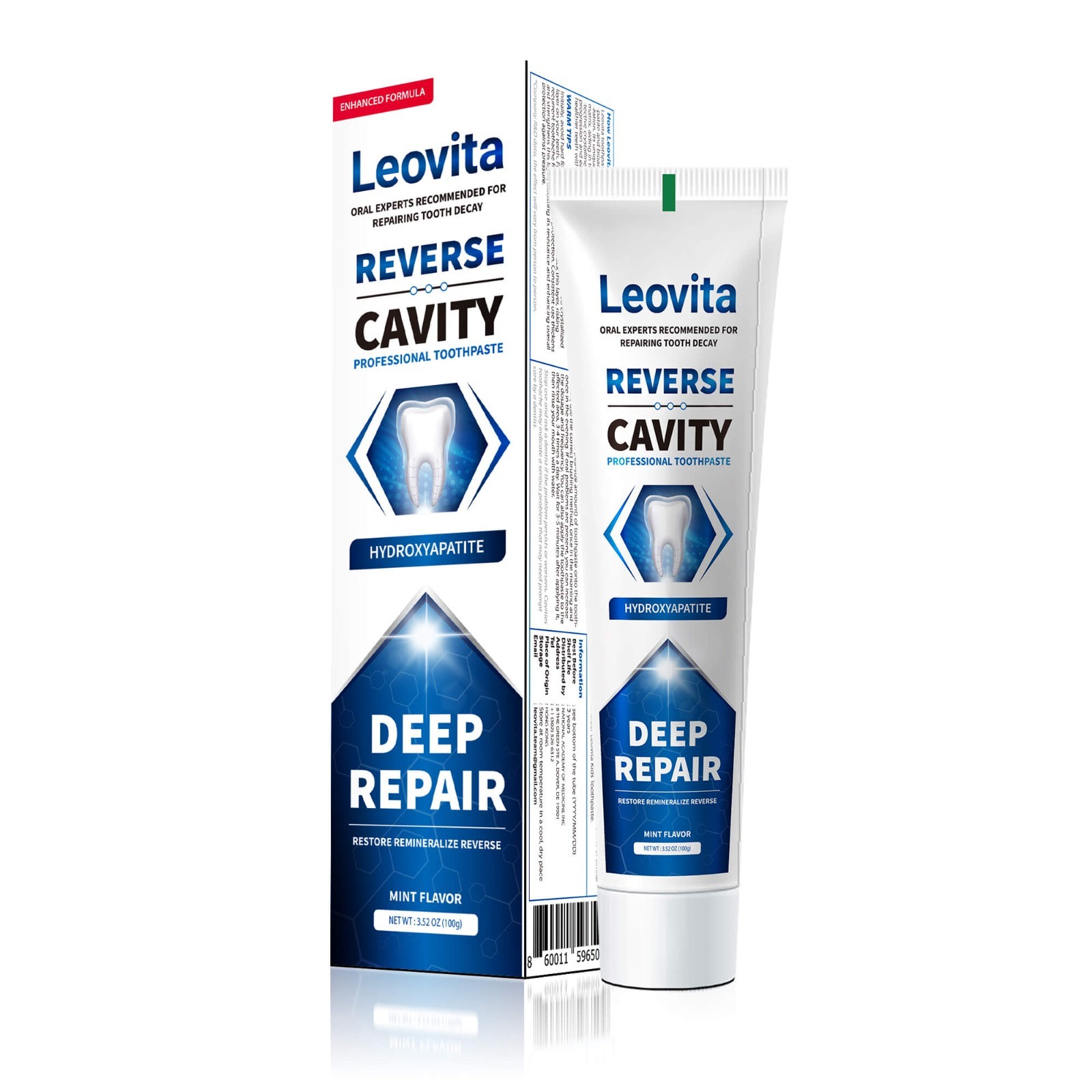 Leovita Hydroxyapatite Toothpast-Cavity Reversal  Enamel Repair-Fluoride Free