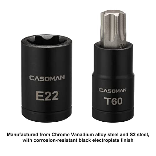 CASOMAN 25 Piece Torx Bit Socket and External Socket Set 13 Star Socket Bits