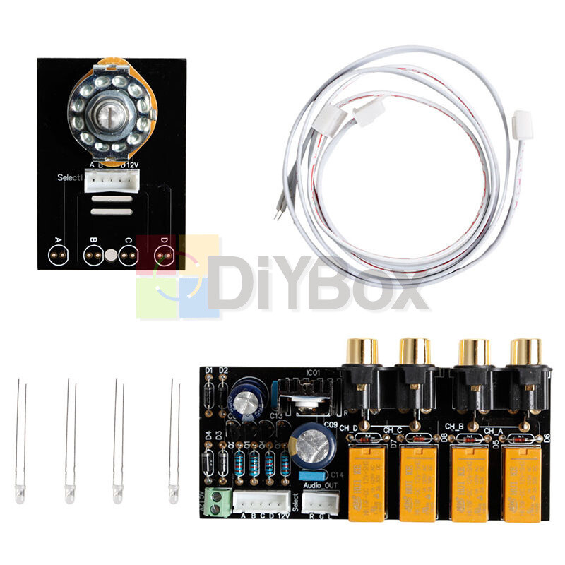 DIY Board Relay Switch Signal Selector Audio Input Signal Amplifier Board Kit